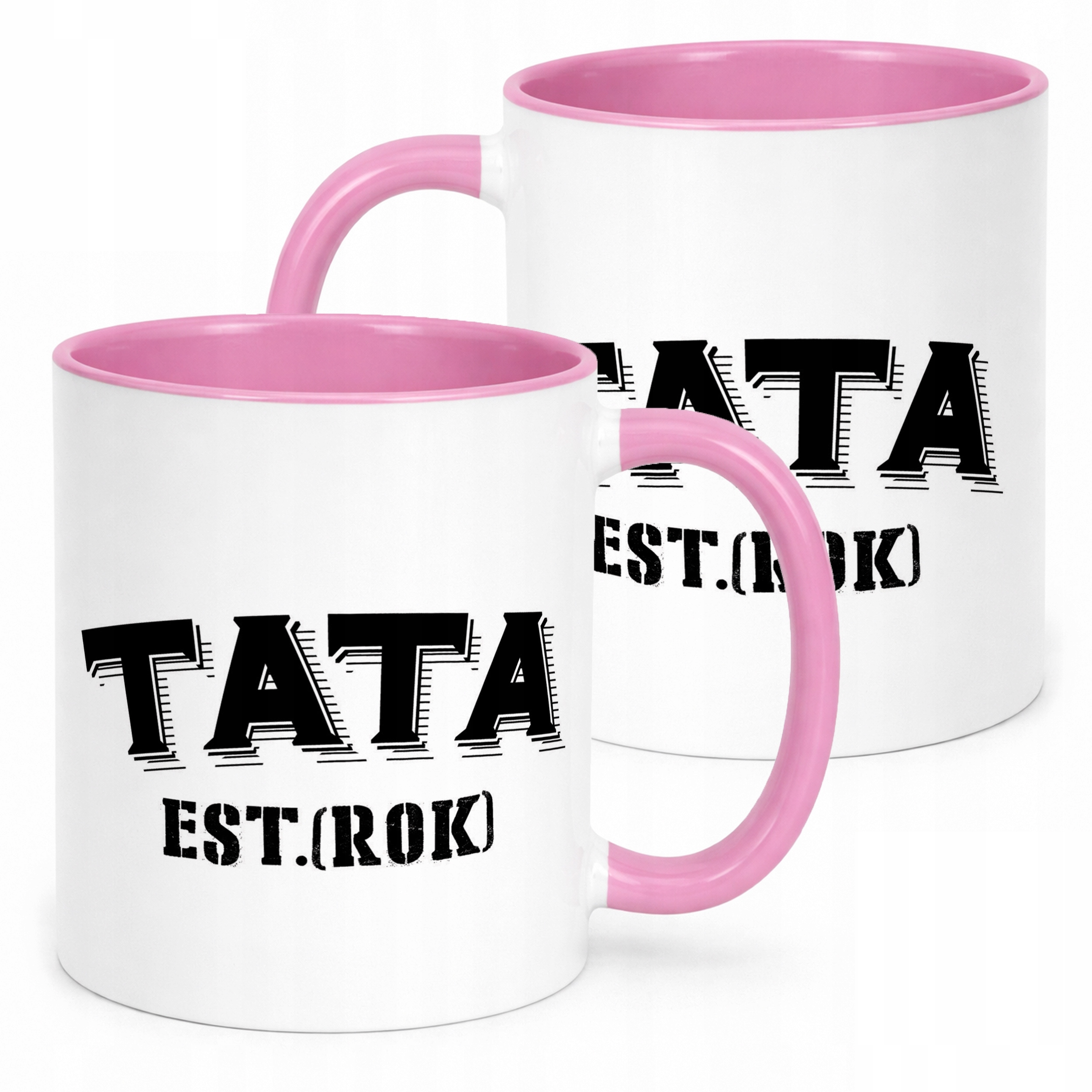 Kubek Różowy Personalizowany Dzień Ojca Tata Rok Prezent