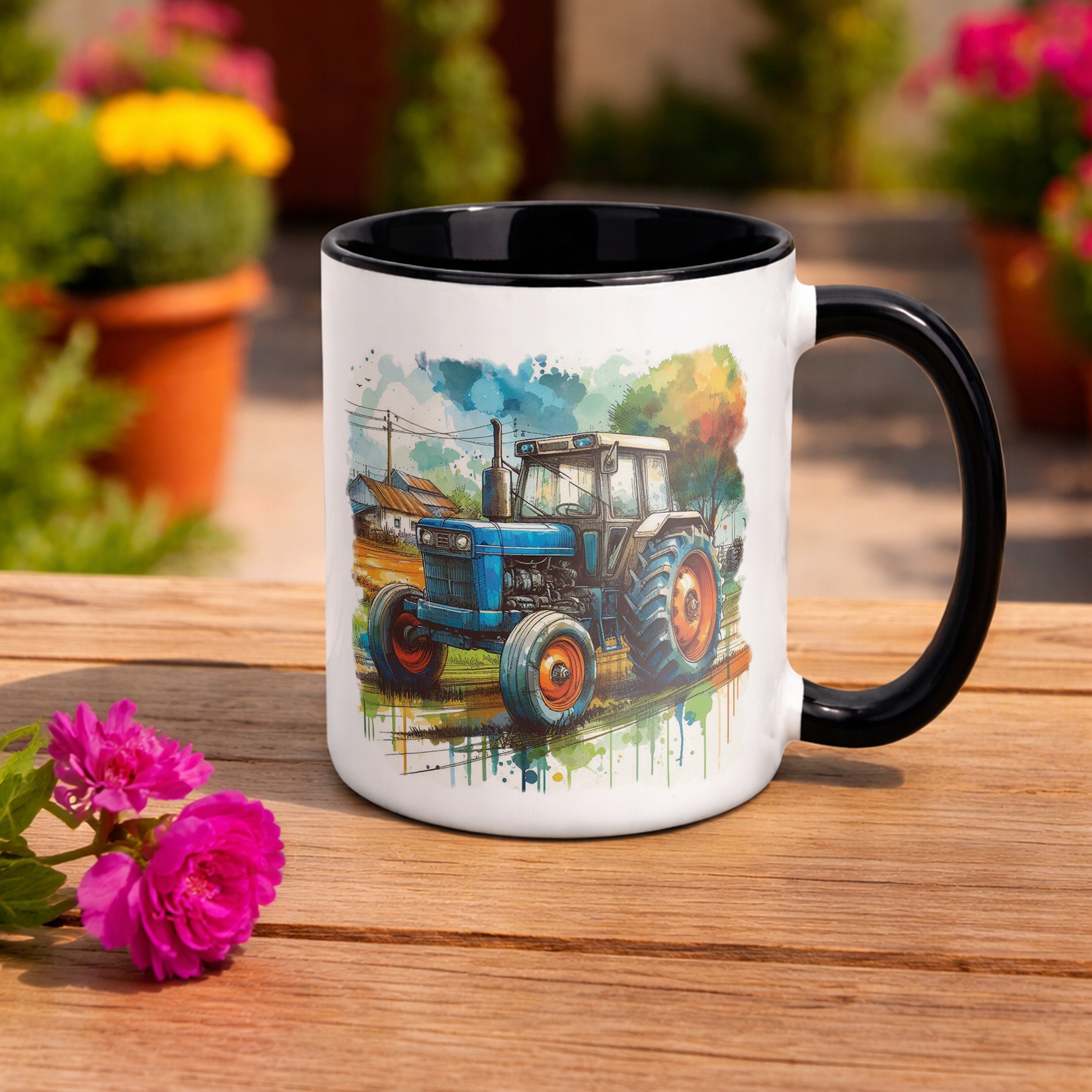 Kubek Czarny Dla Fanów Traktorów Rolników Traktor Prezent Upominek