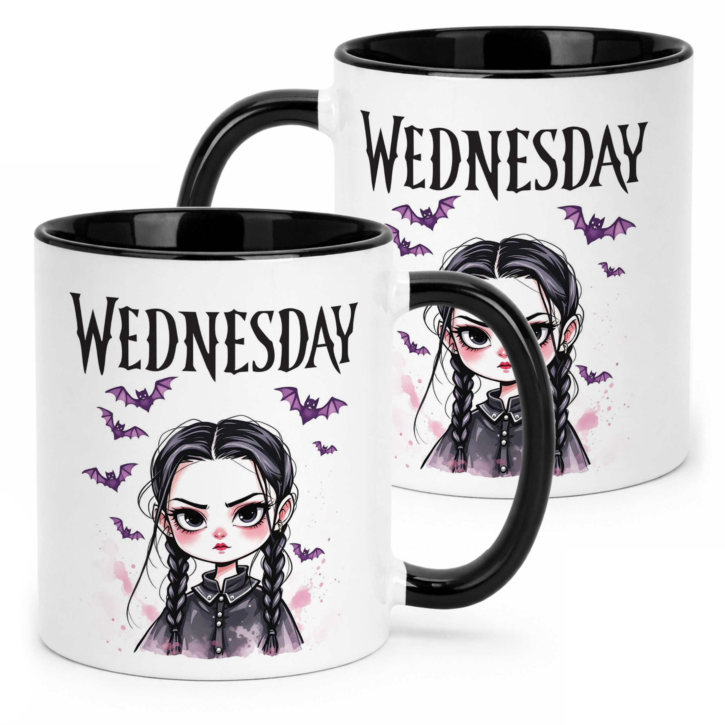 Kubek Czarny Nevermore Wednesday Addams Dla Fanów Prezent