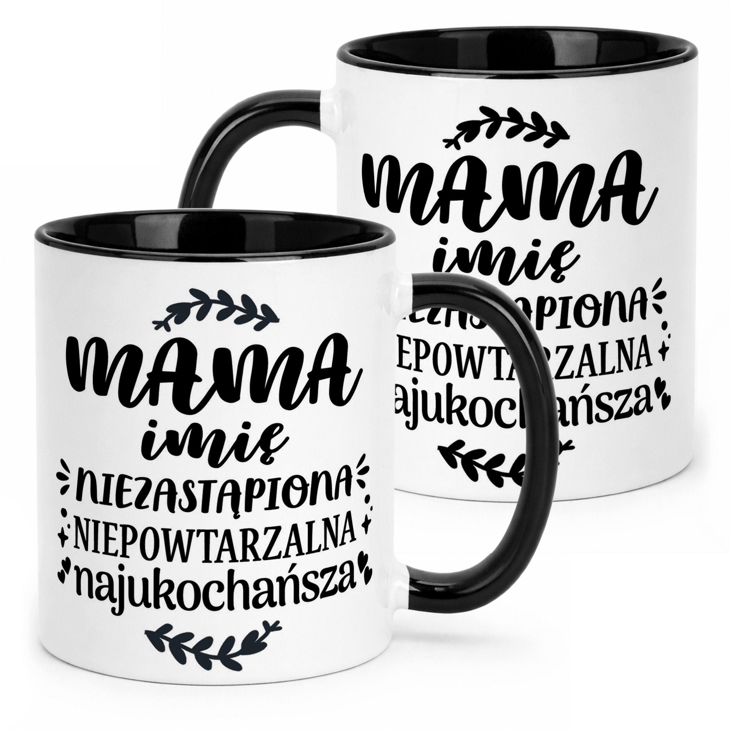 Kubek Czarny Personalizowany Dzień Matki Dla Mamy Prezent Upominek