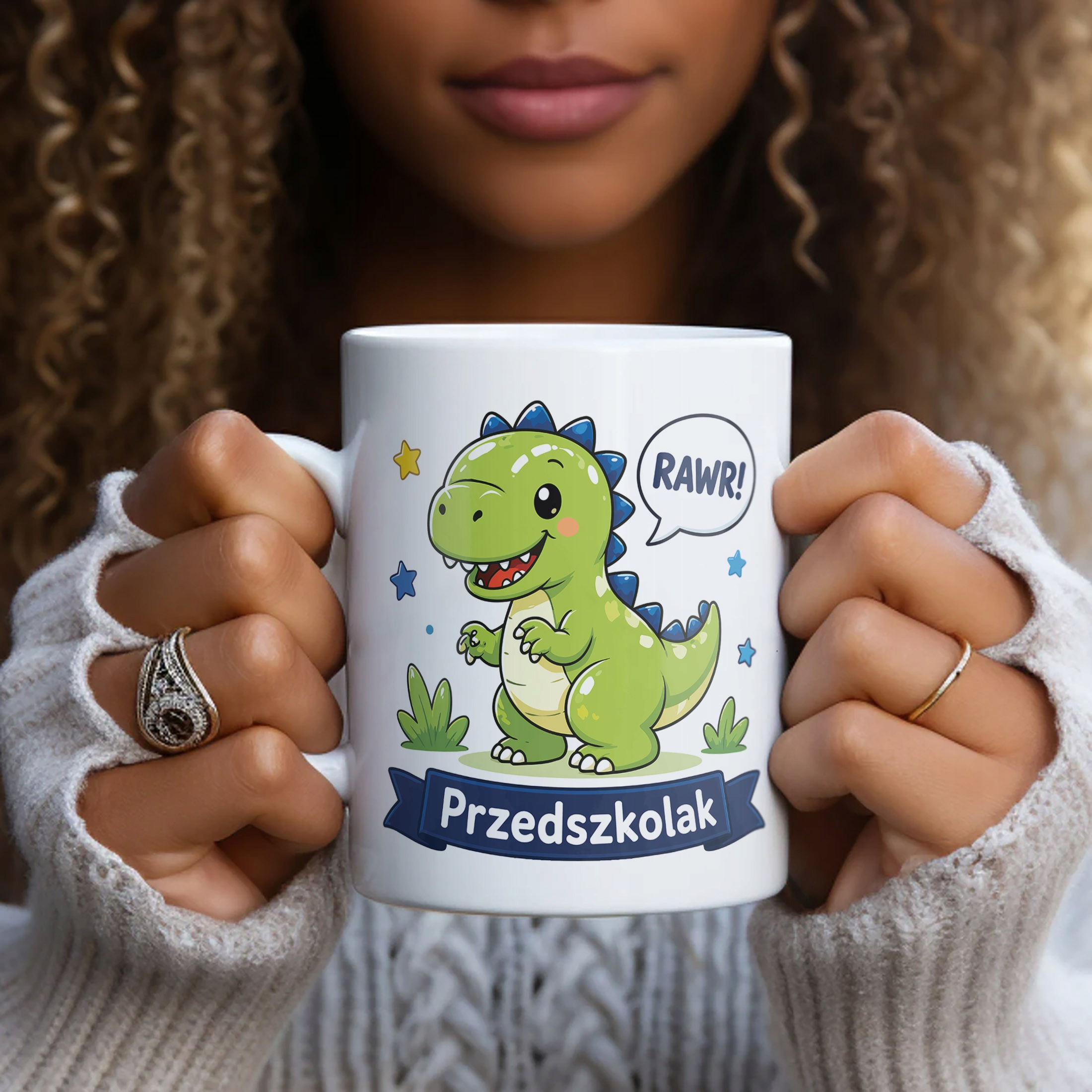 Biały Kubek z nadrukiem Przedszkolak Szkoła Dla Dzieci Prezent