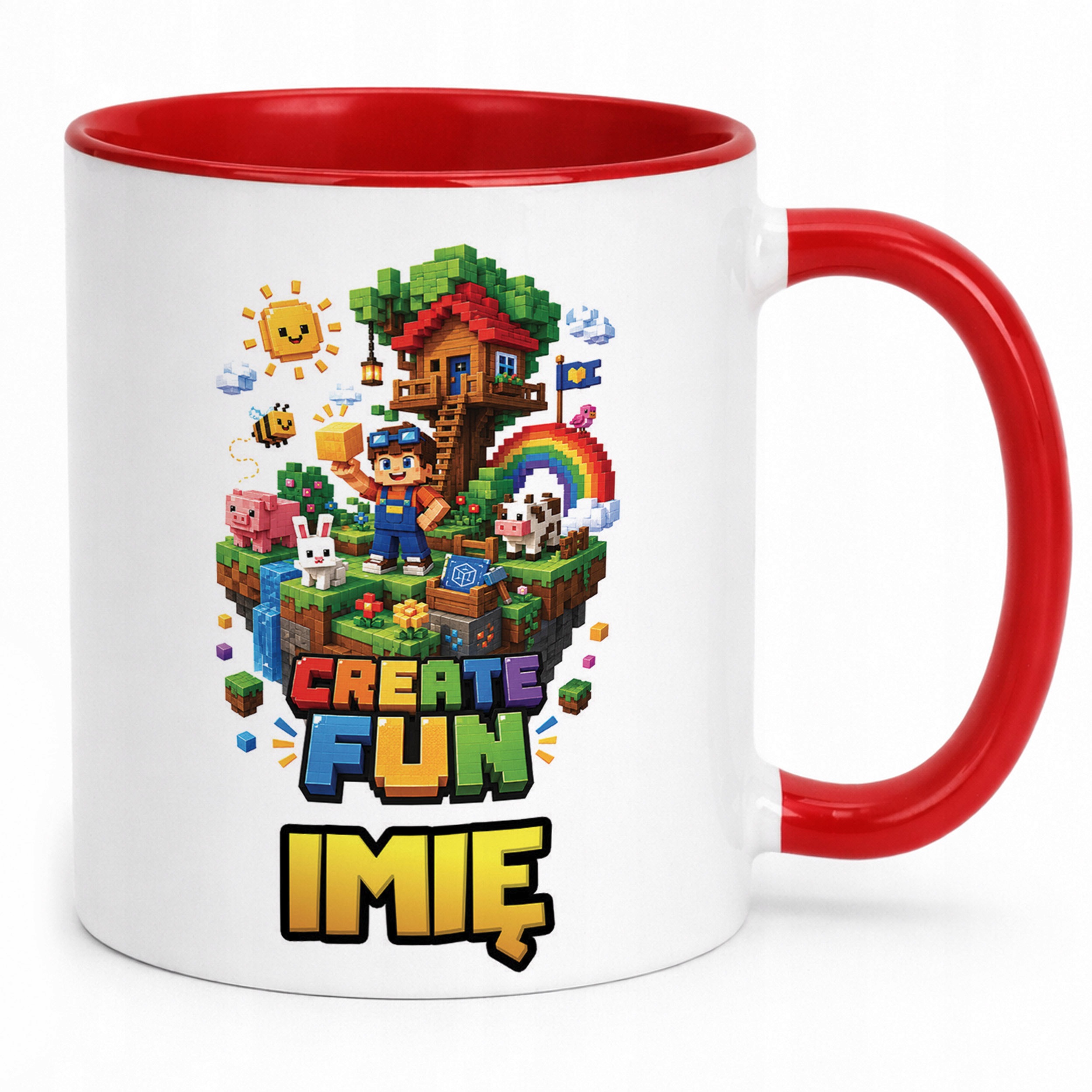 Zestaw Personalizowany Plecak Worek Kubek Czerwony gra Create Fun Prezent