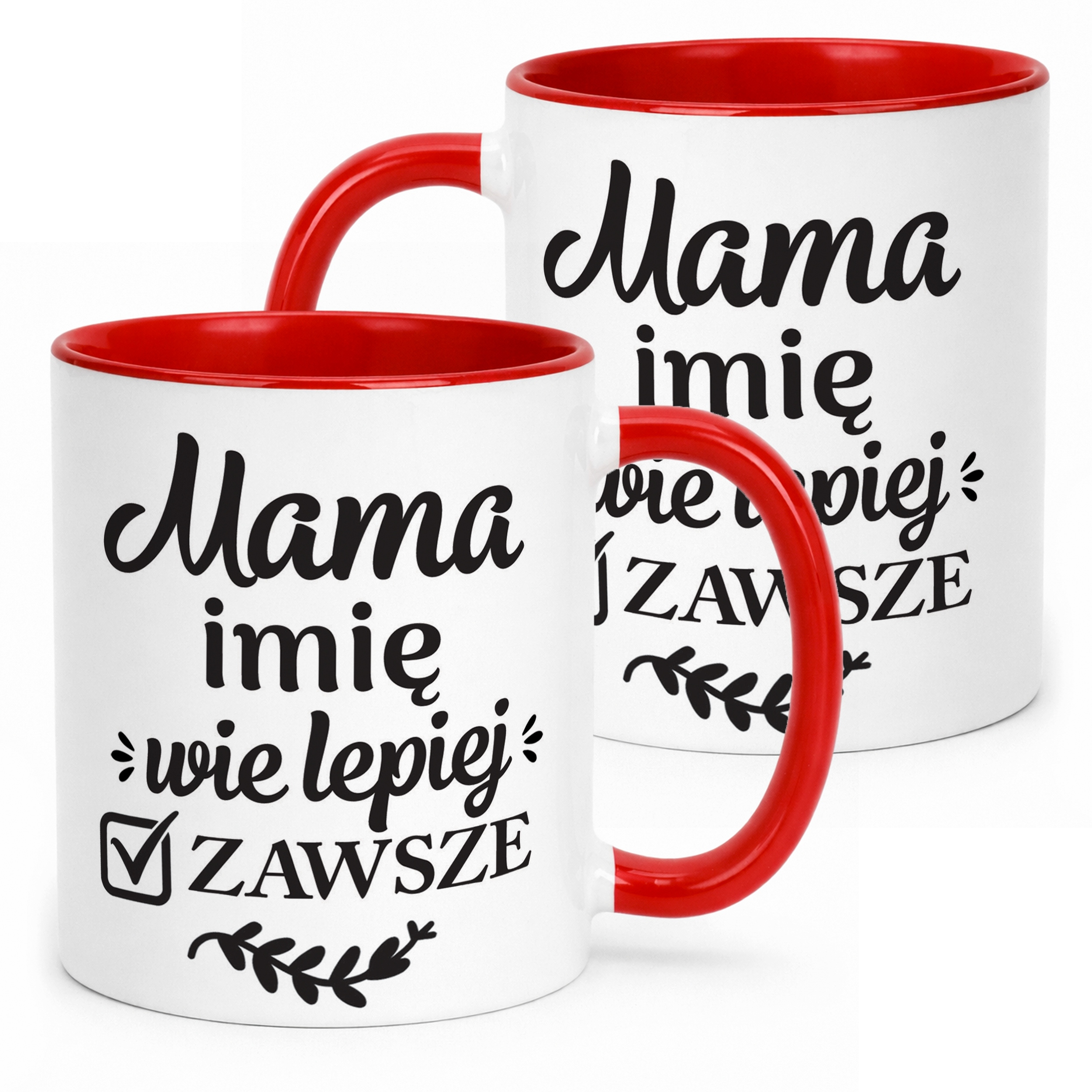 Kubek Czerwony Personalizowany Dzień Matki Dla Mamy Prezent Upominek