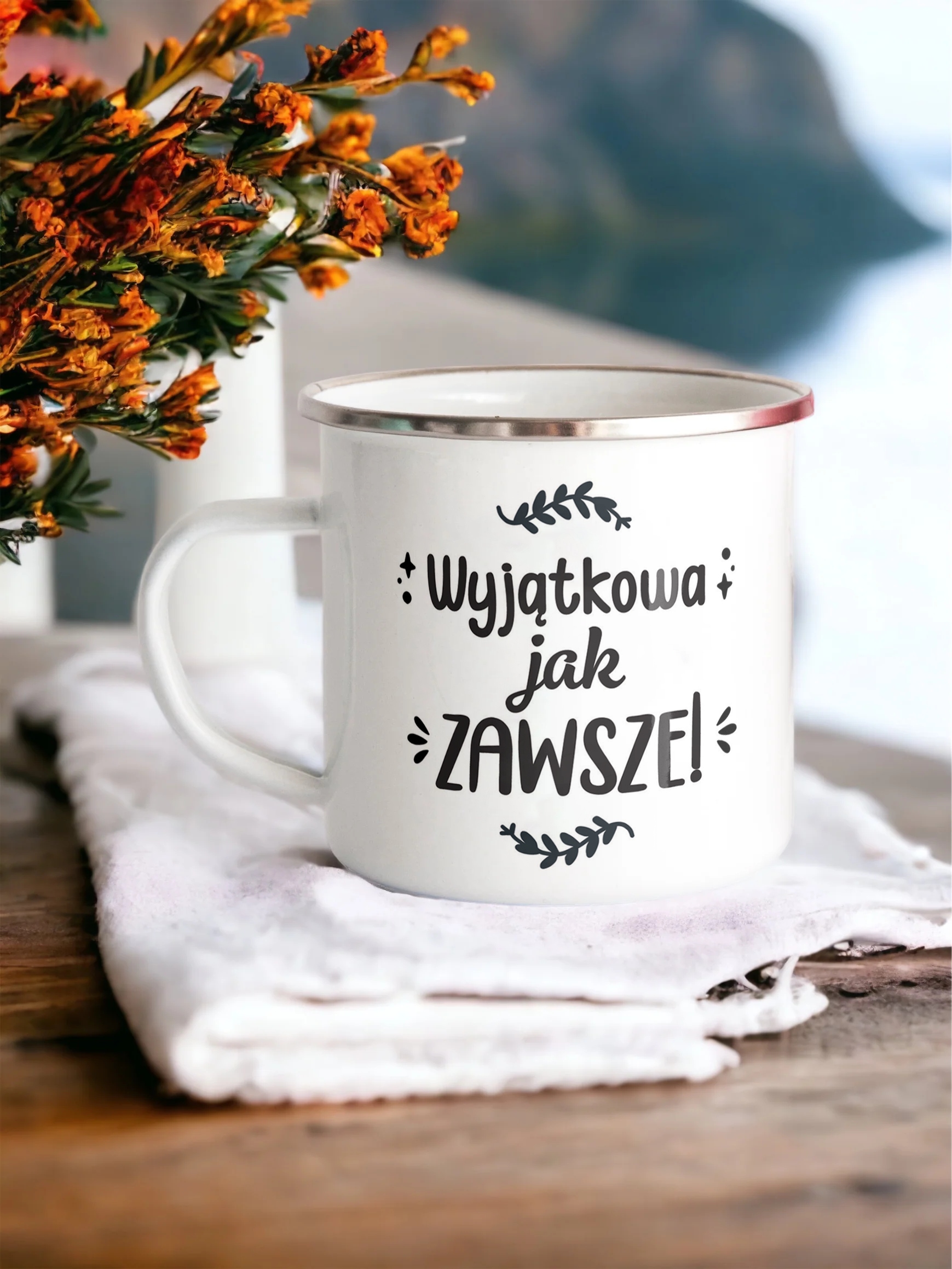 Emaliowany Kubek Garnuszek Dzień Kobiet Dla Kobiety Prezent Upominek