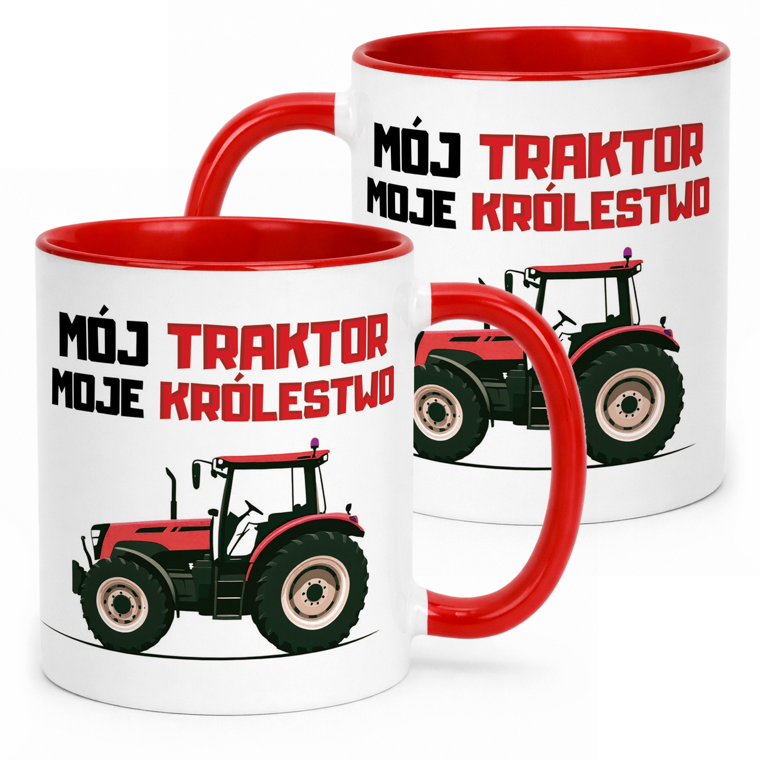 Kubek Czerwony Rolnik Dla Rolnika Traktor Zabawny Prezent Upominek