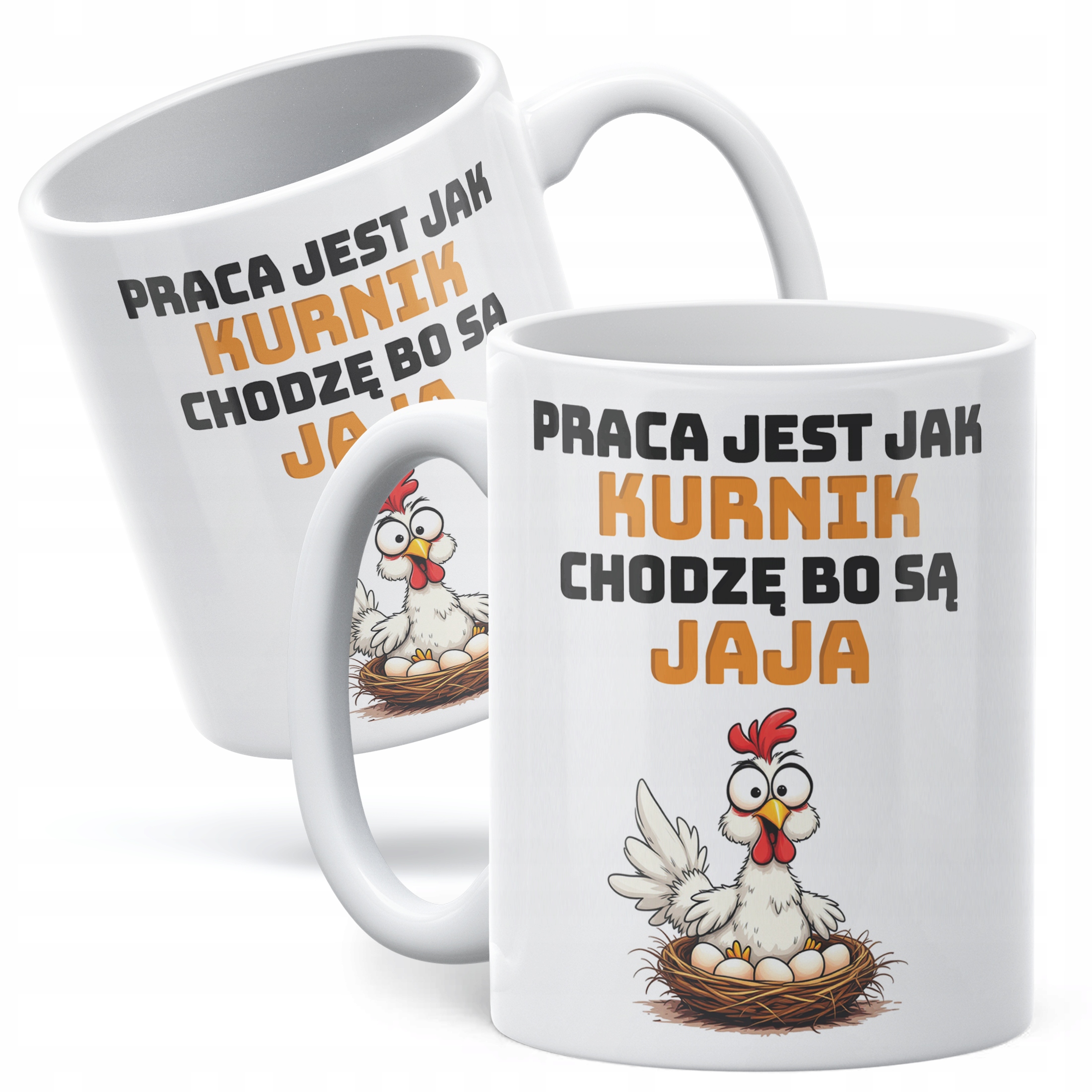 Kubek ceramiczny Praca Jest Jak Kurnik Zabawny Prezent Praca