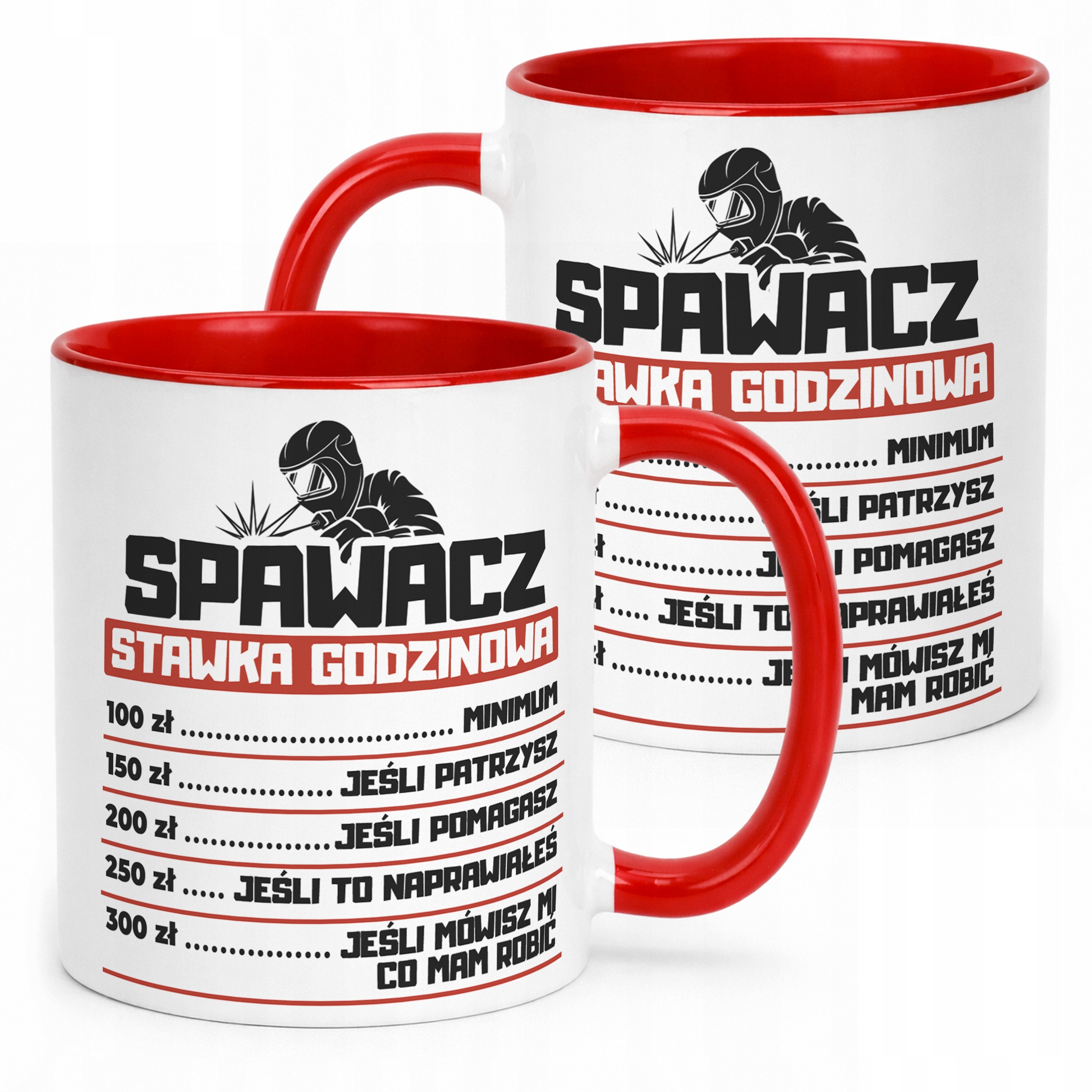 Kubek Czerwony Spawacz Stawka Godzinowa Zabawny Prezent Upominek