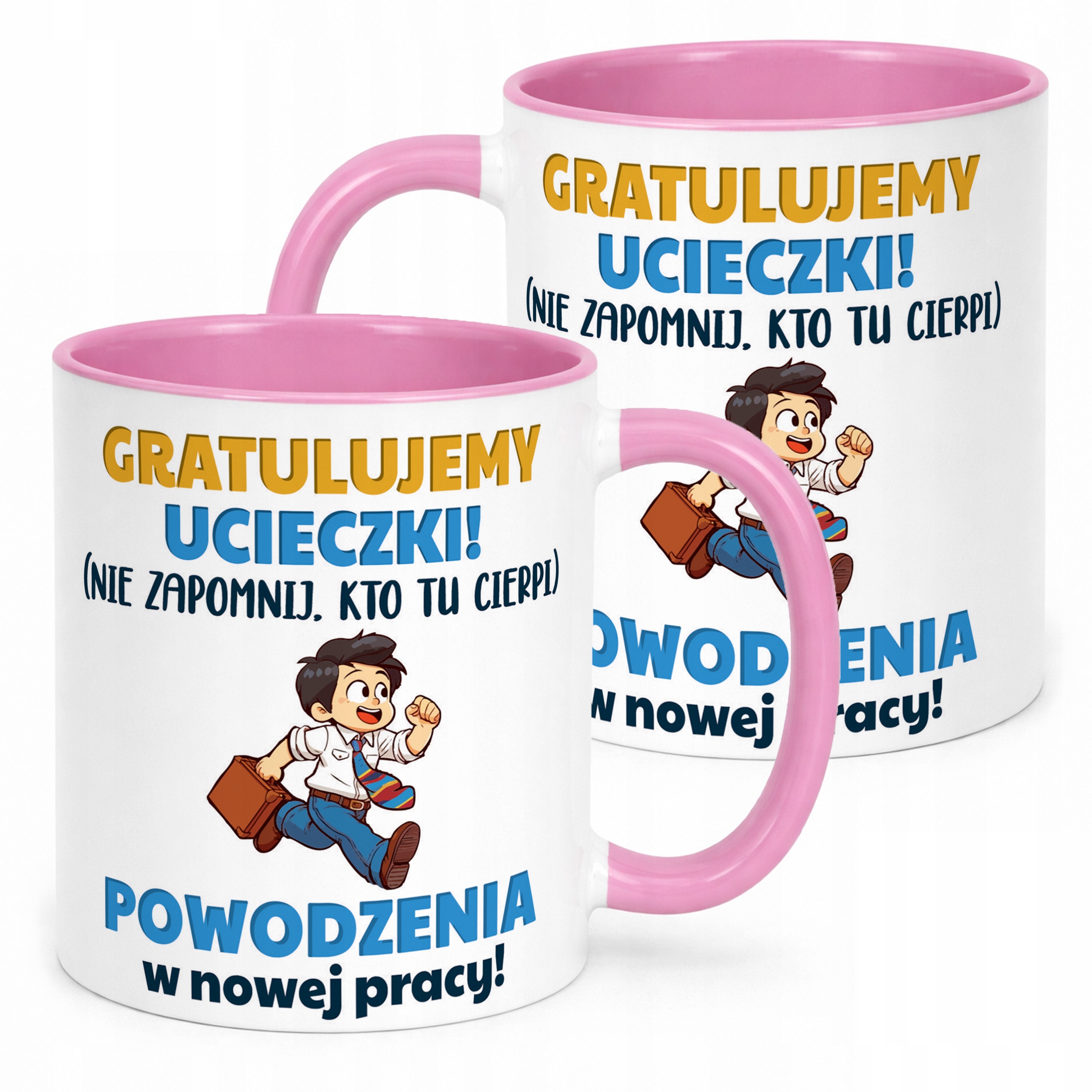 Kubek Różowy Pożeganie Odejście z Pracy Dla Kolegi Prezent