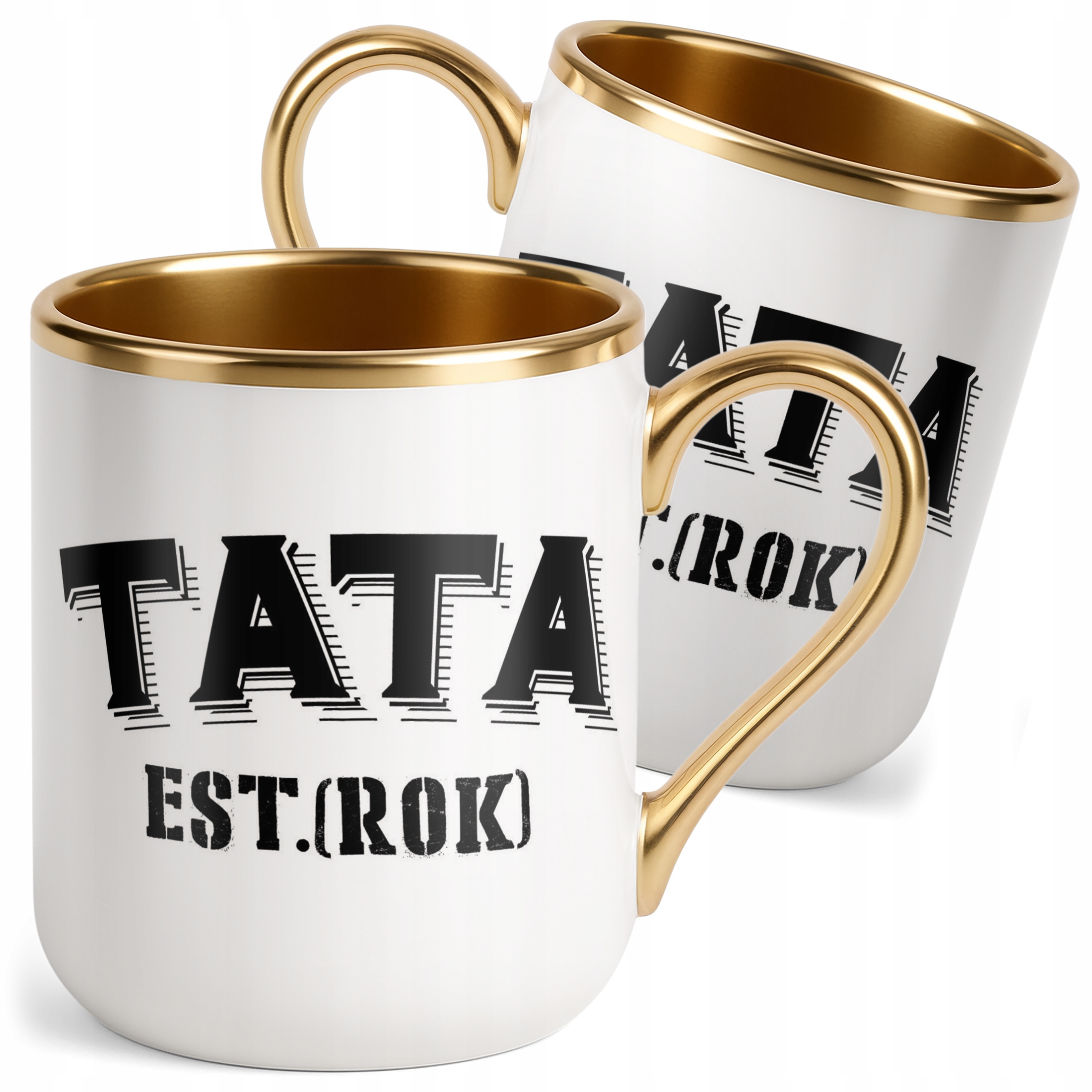 Kubek Premium Złoty Personalizowany Dzień Ojca Tata Rok Prezent