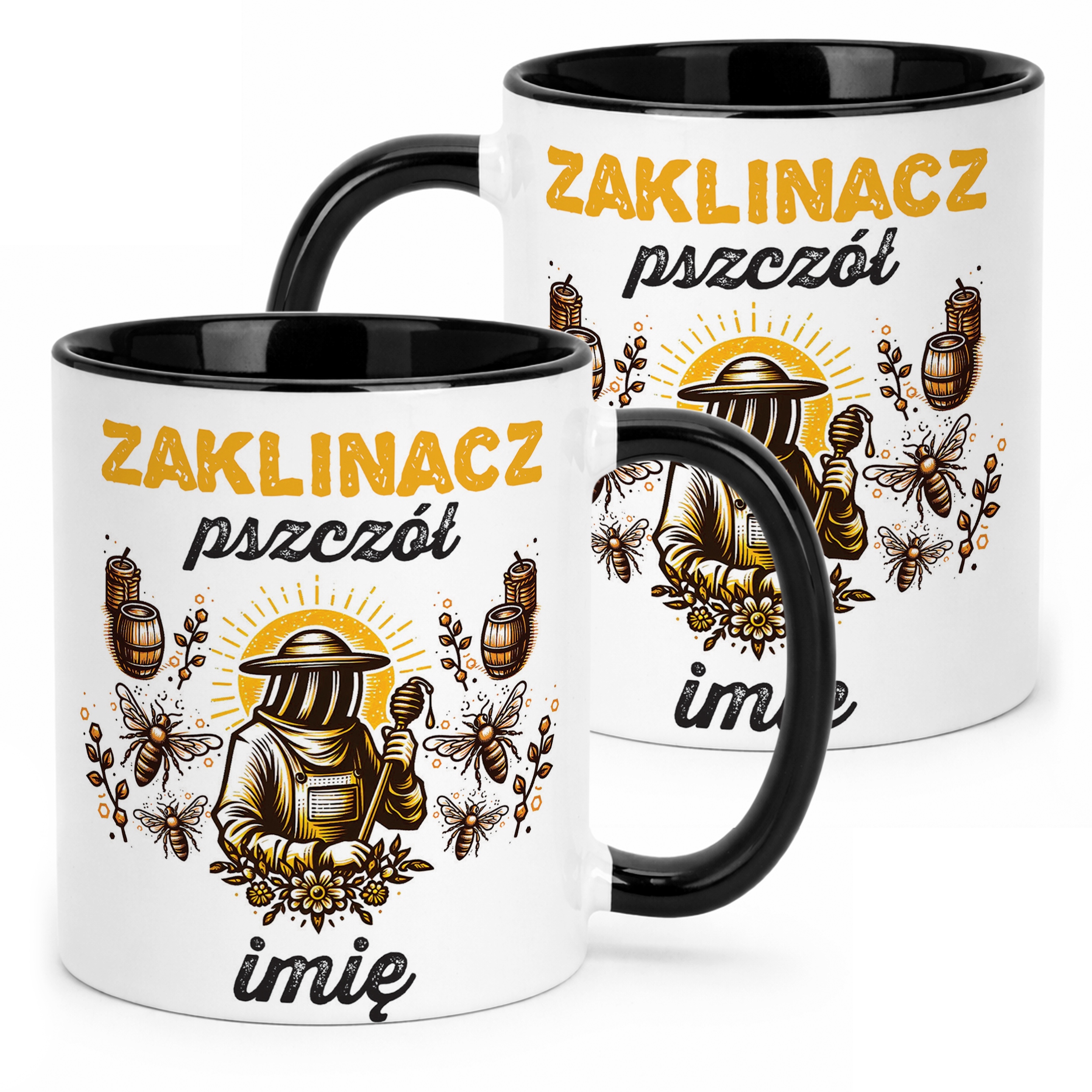 Kubek Czarny Personalizowany Dla Pszczelarza Pszczoły Pasieka Prezent