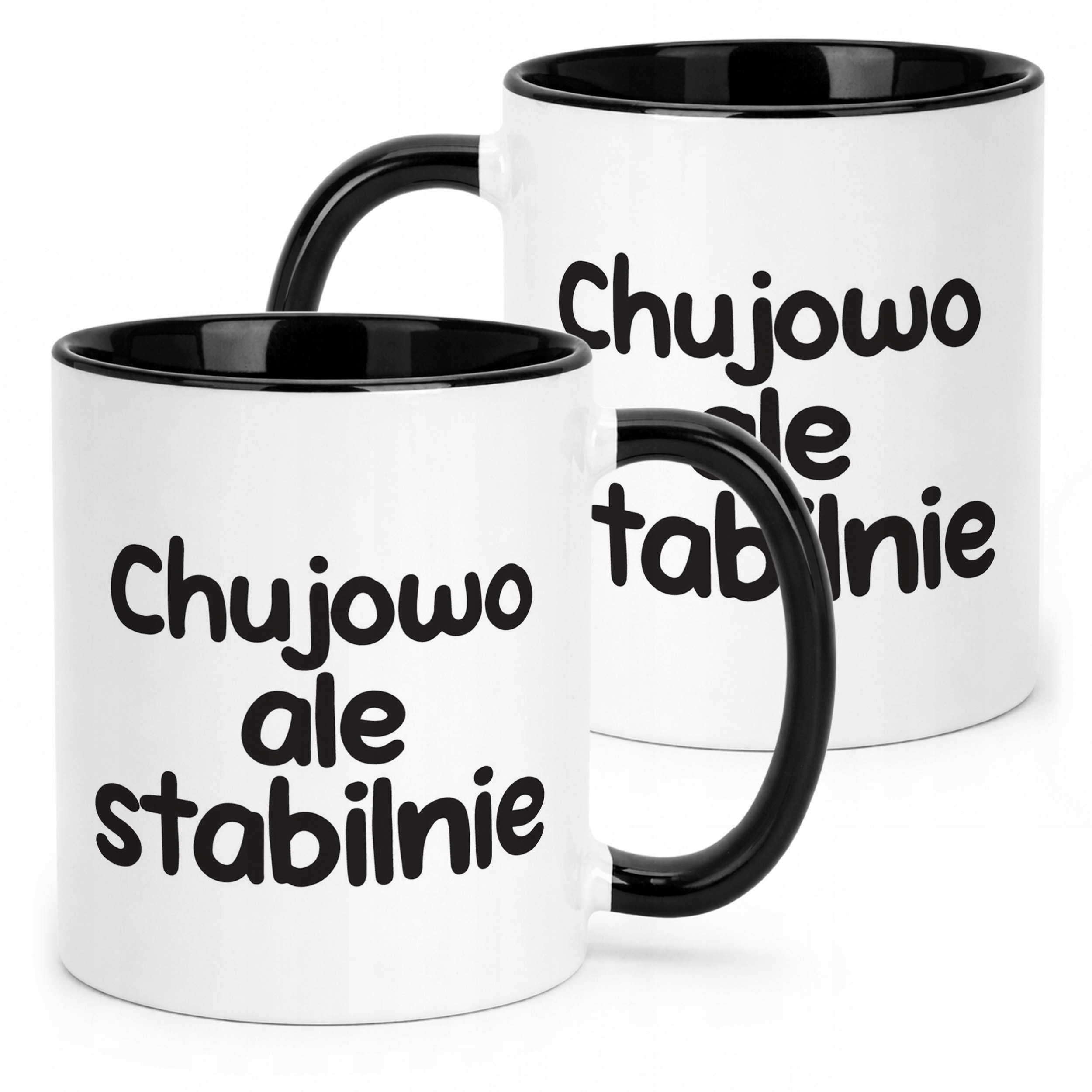 Kubek Czarny Chuj**o Ale Stabilnie Śmieszny Zabawny Prezent