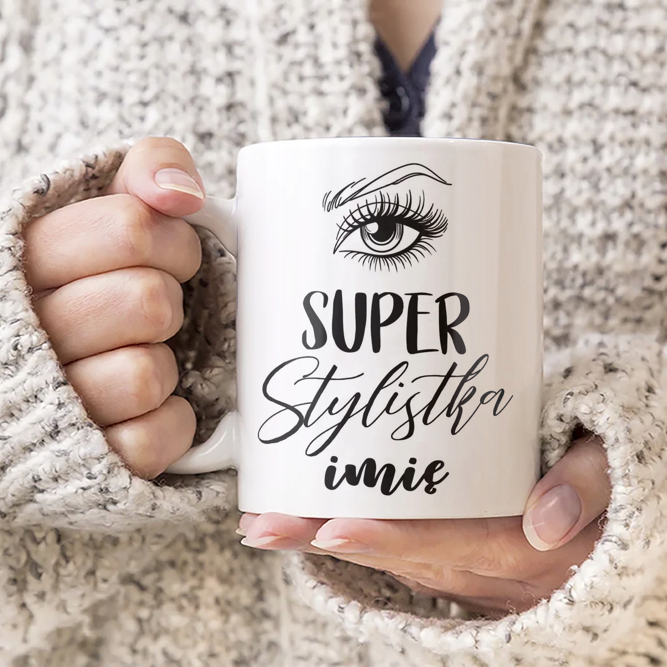 Kubek Ceramiczny Personalizowany Super Stylistka Rzęs Brwi Prezent