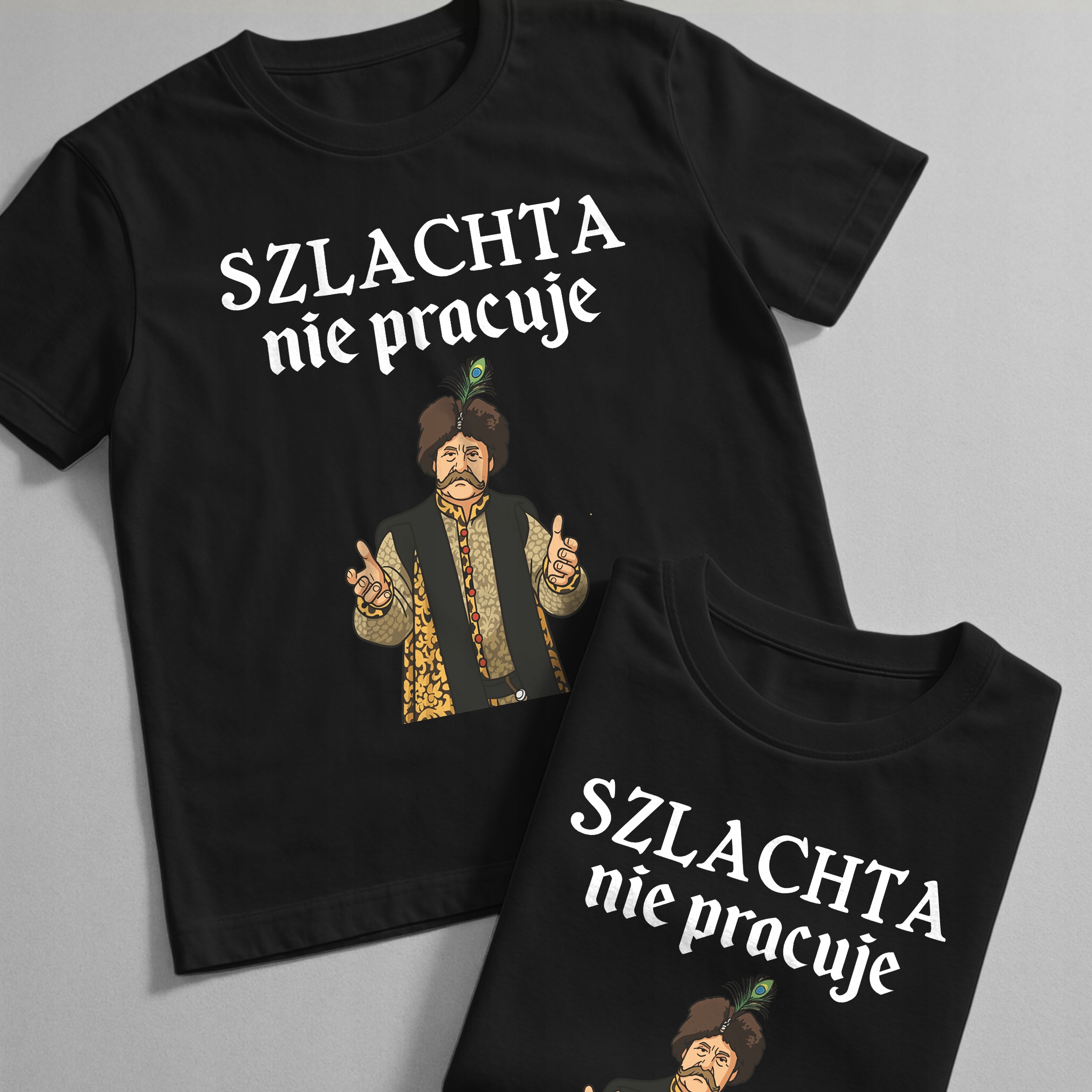 Koszulka czarna męska 1670 Szlachta Nie Pracuje