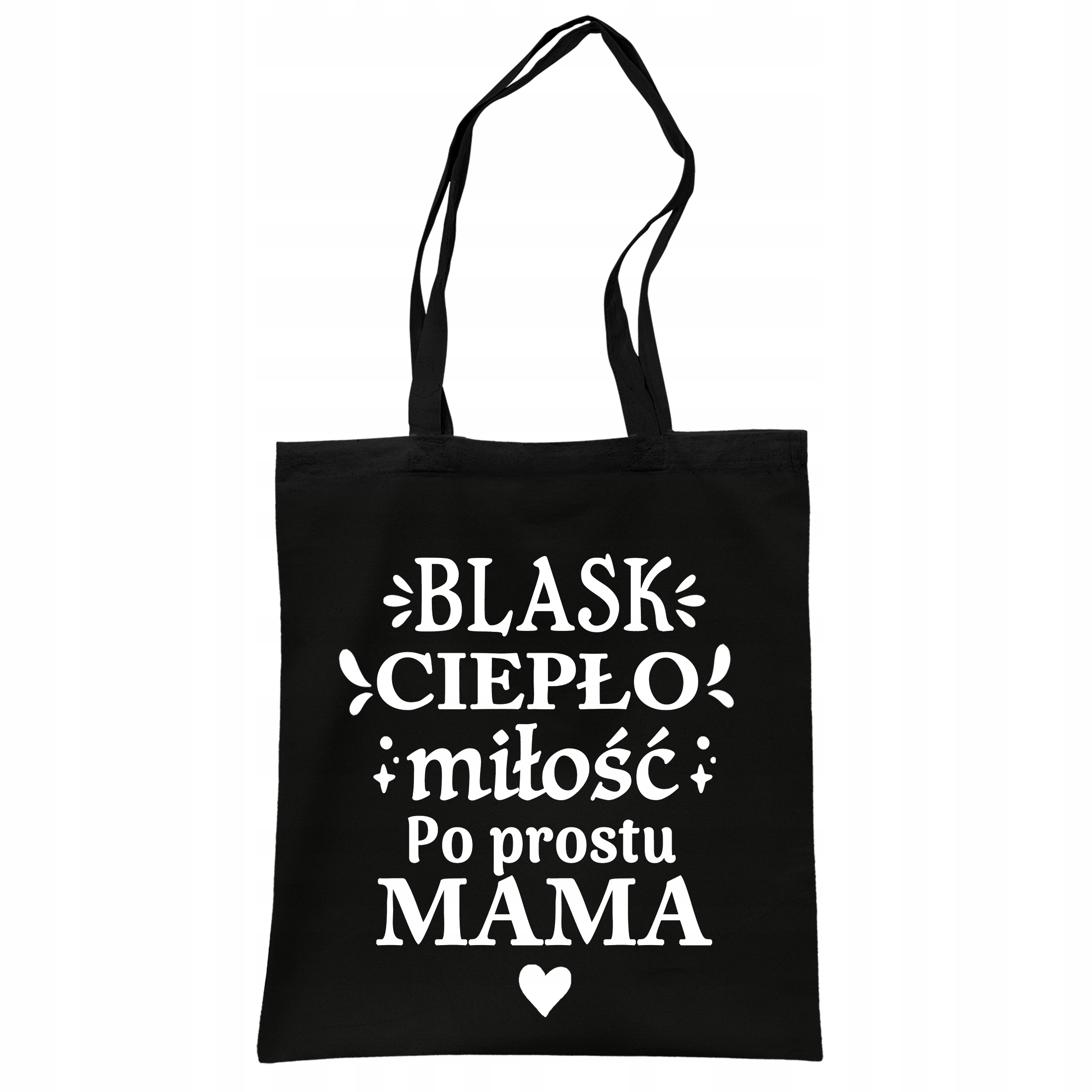 Torba bawełniana czarna na zakupy Dzień Matki Dla Mamy Prezent