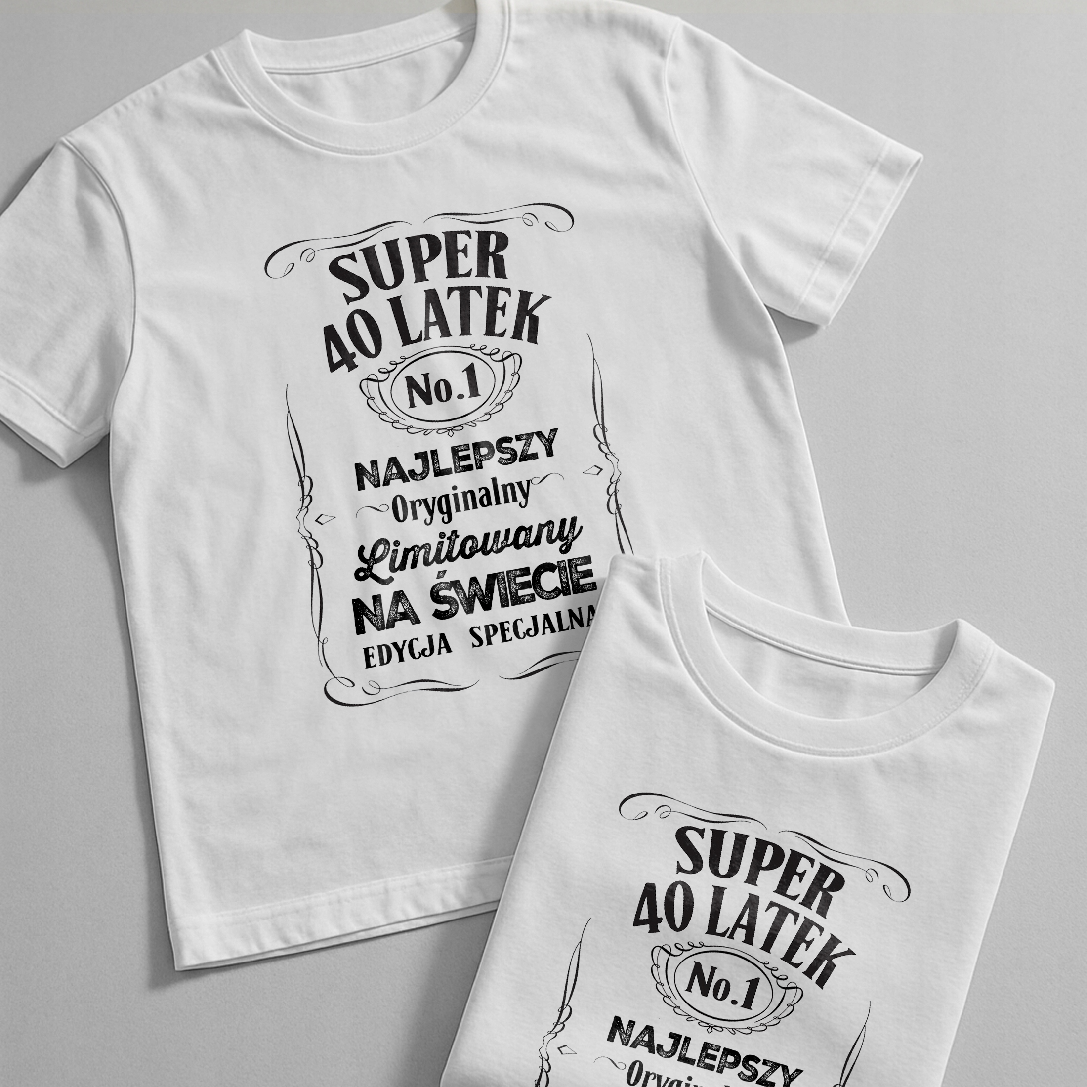 Koszulka biała męska Super 40 Latek Urodziny Prezent r. 3XL
