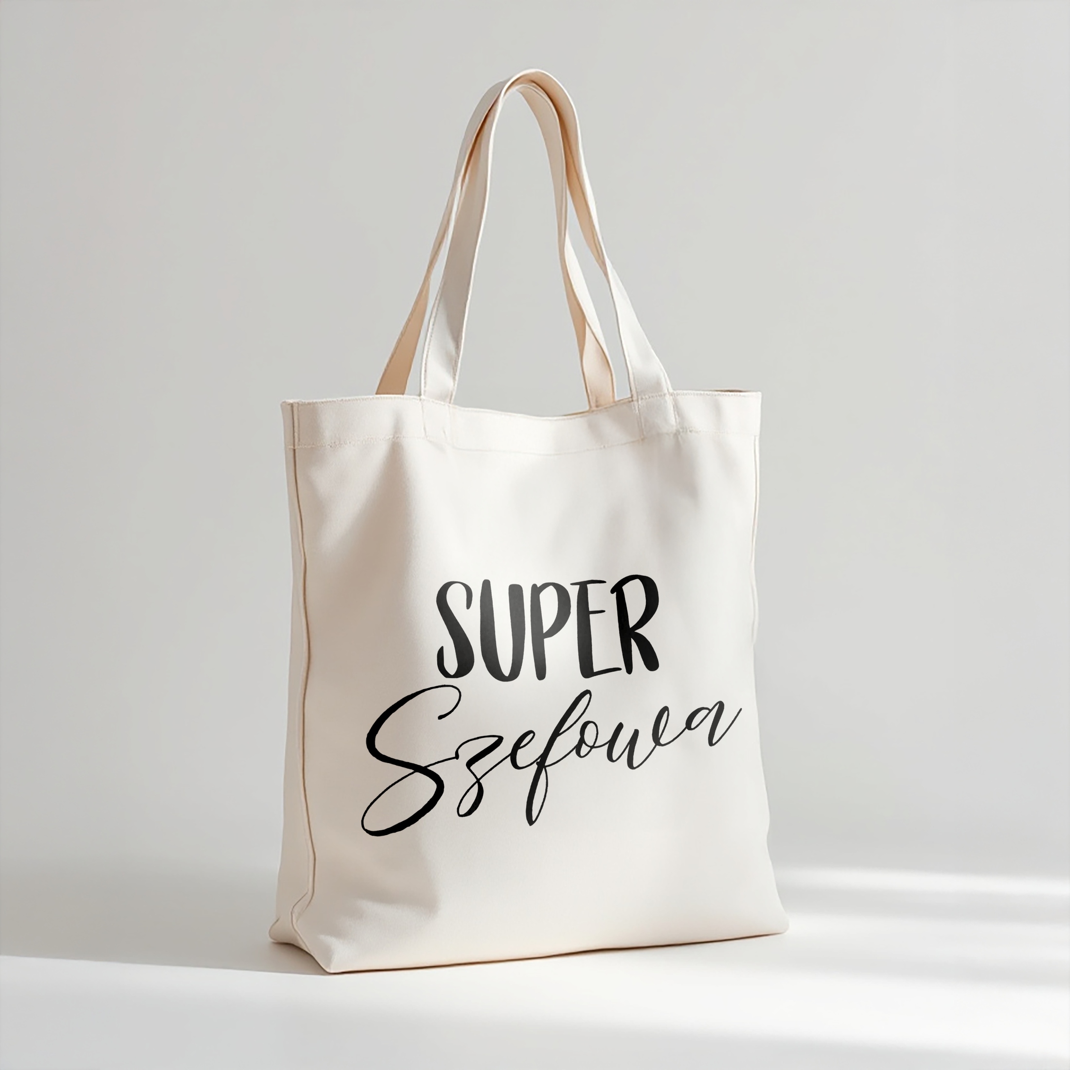 Torba bawełniana premium Super Szefowa Zabawny Prezent