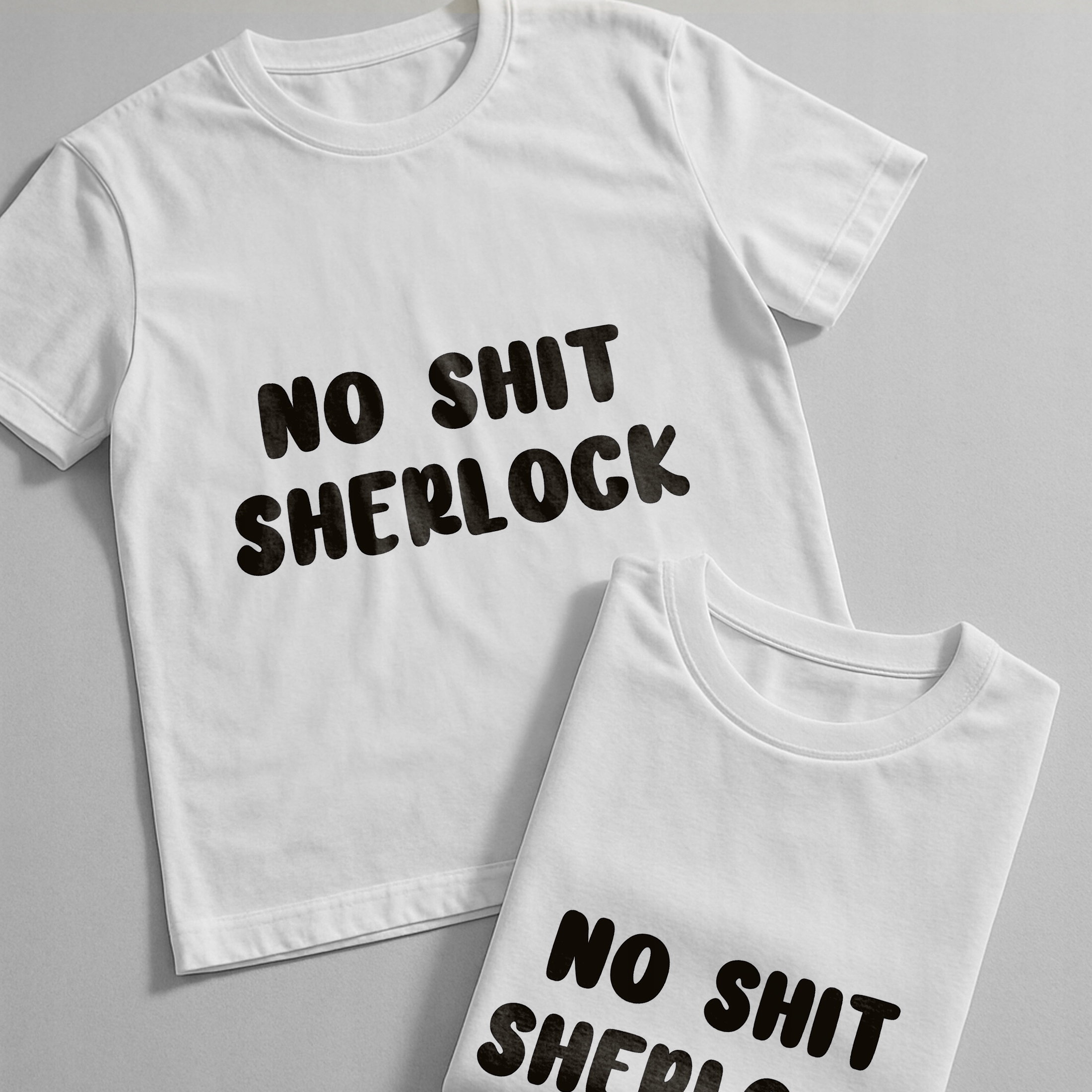 Koszulka biała męska No Shit Sherlock Zabawny Prezent r. 3XL