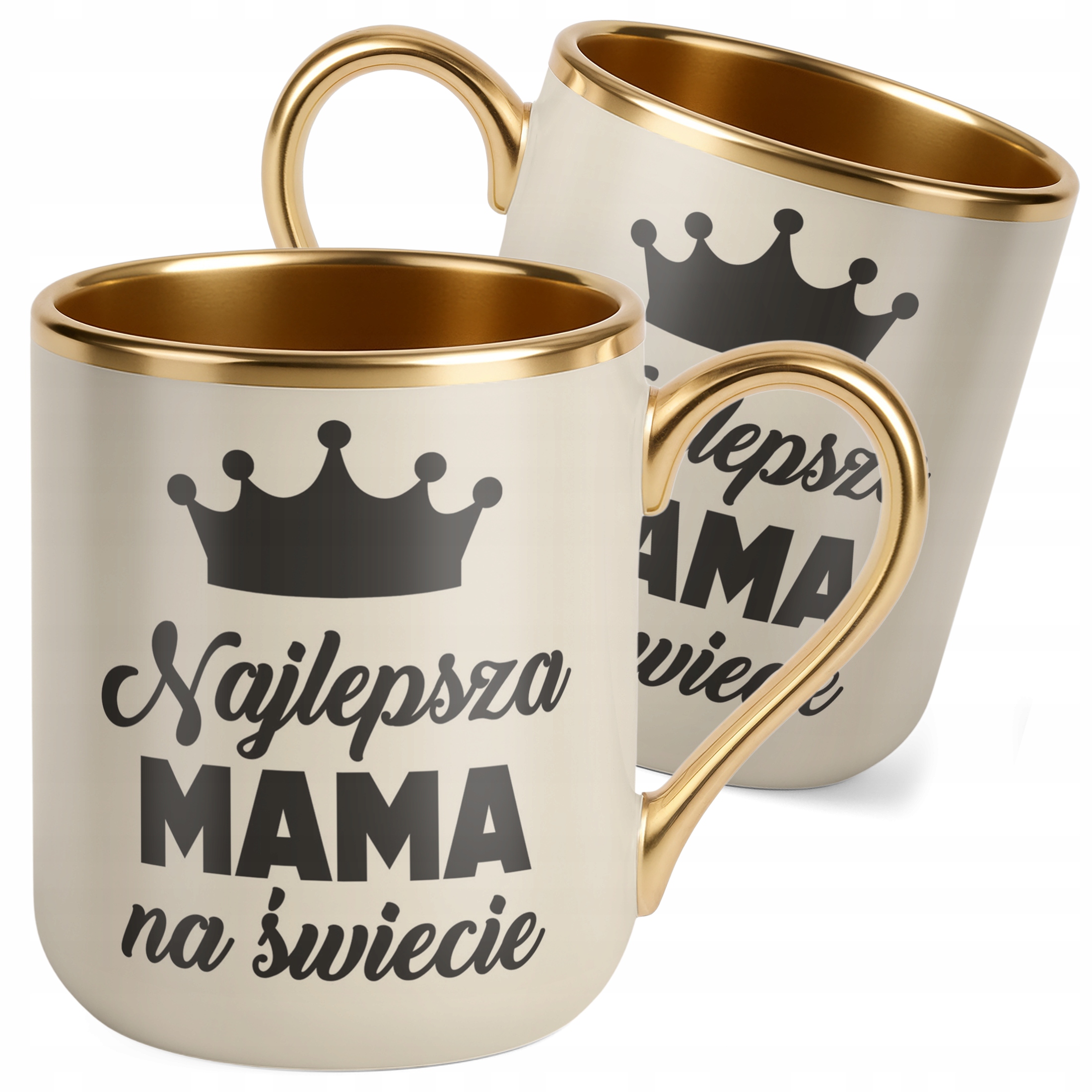 Kubek Premium Złoty Ecru Dzień Matki Dla Mamy Prezent Najlepsza Mama