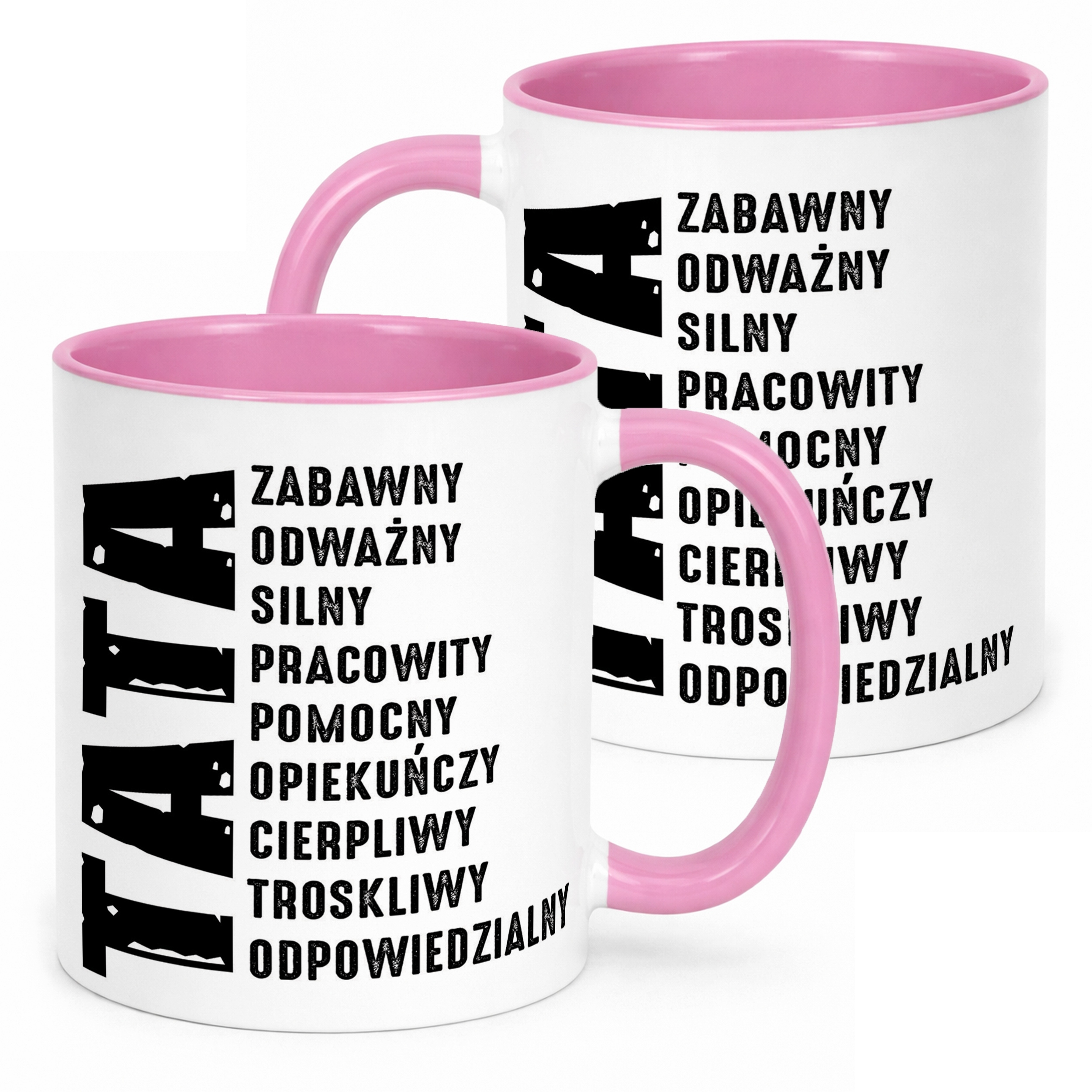 Kubek Różowy Dzień Ojca Dla Taty TATA Prezent Upominek