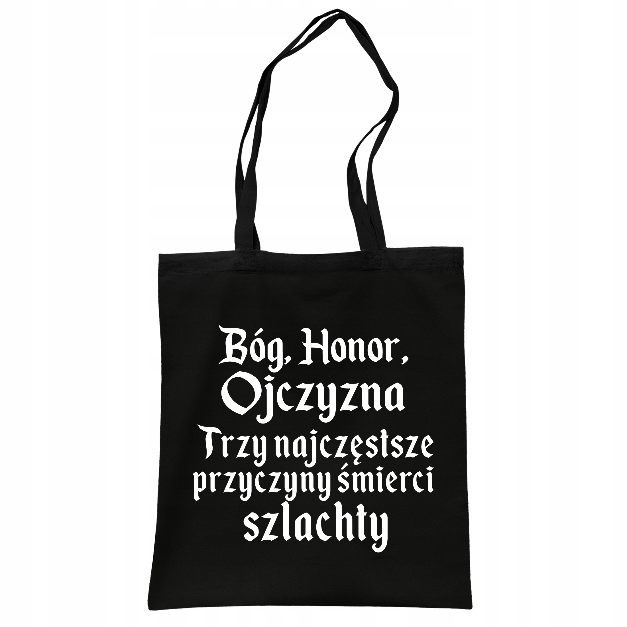 Torba bawełniana czarna na zakupy 1670 Bóg Honor Ojczyzna