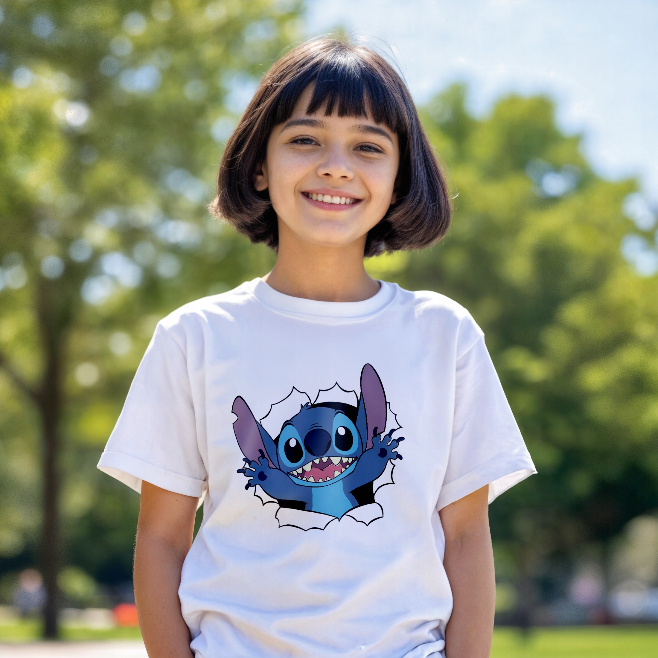 Koszulka biała dziecięca Stitch Lilo i Stich Dla Fanów