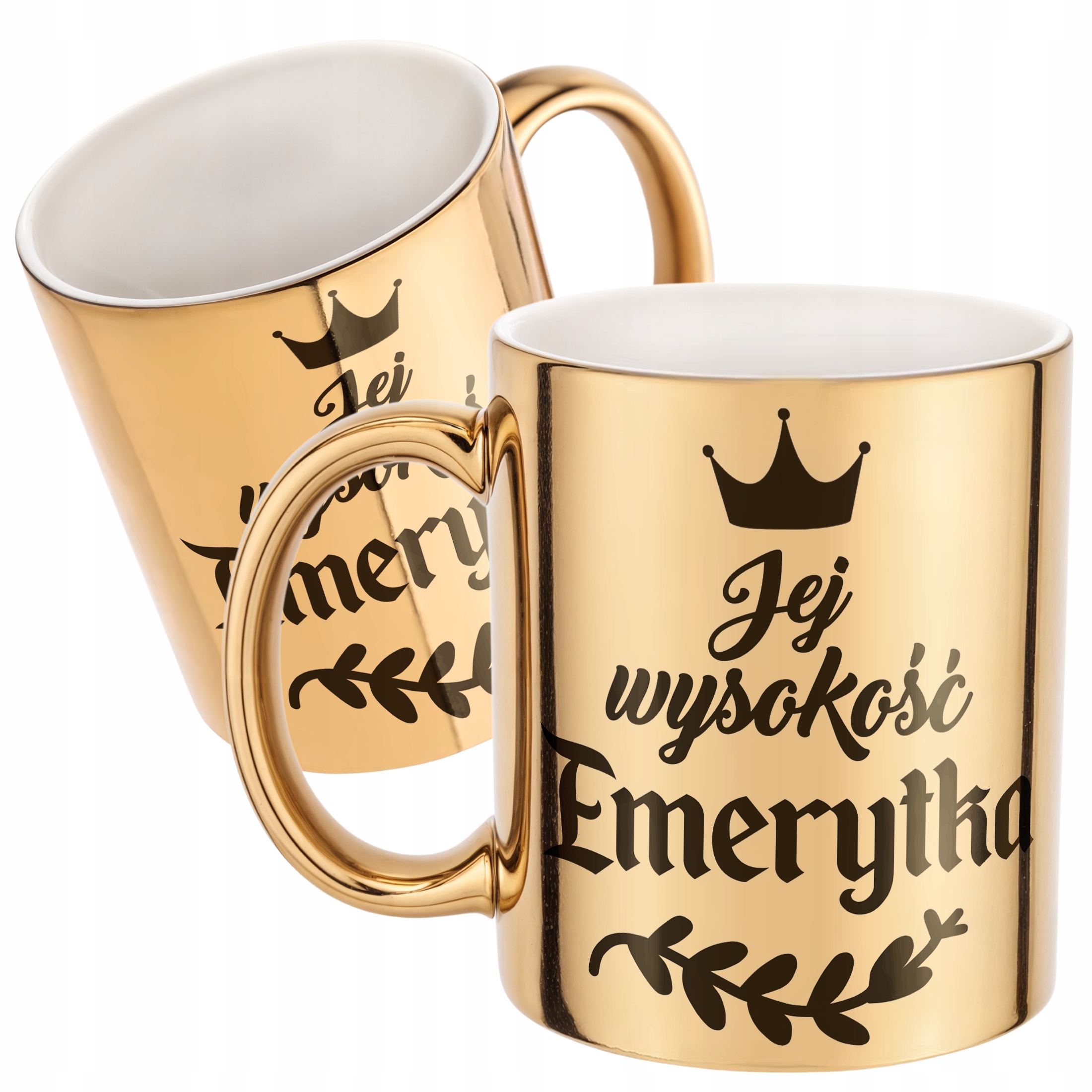 Złoty Kubek ceramiczny z okazji Emerytury Dla Emerytki Prezent Upominek