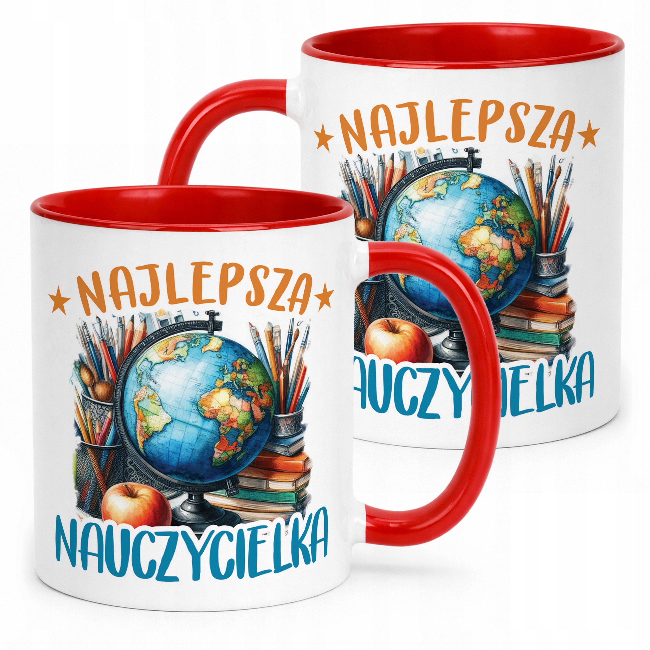 Kubek Czerwony Najlepsza Nauczycielka Dzień Nauczyciela Prezent