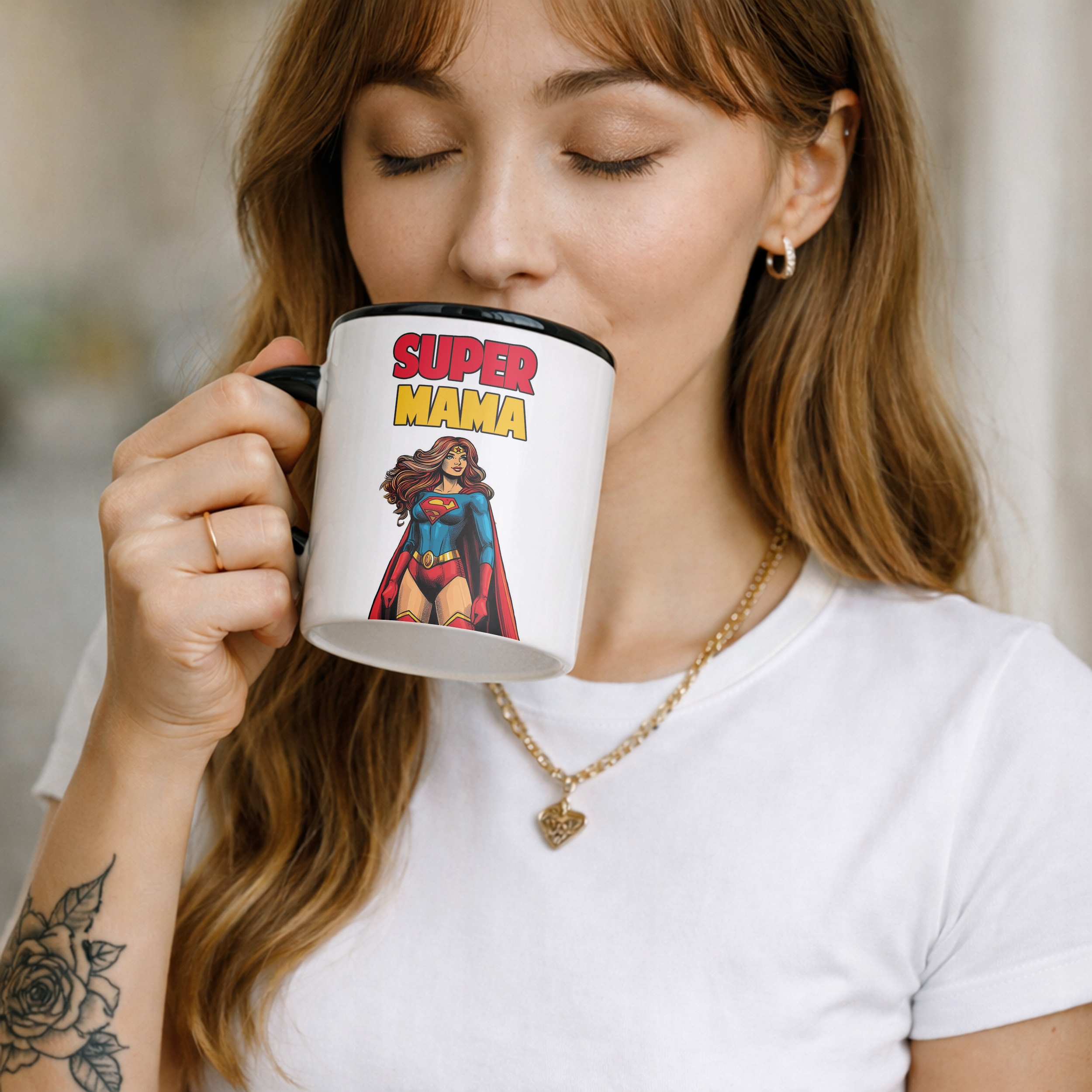 Kubek Czarny Dzień Matki Dla Mamy Prezent Super Mama