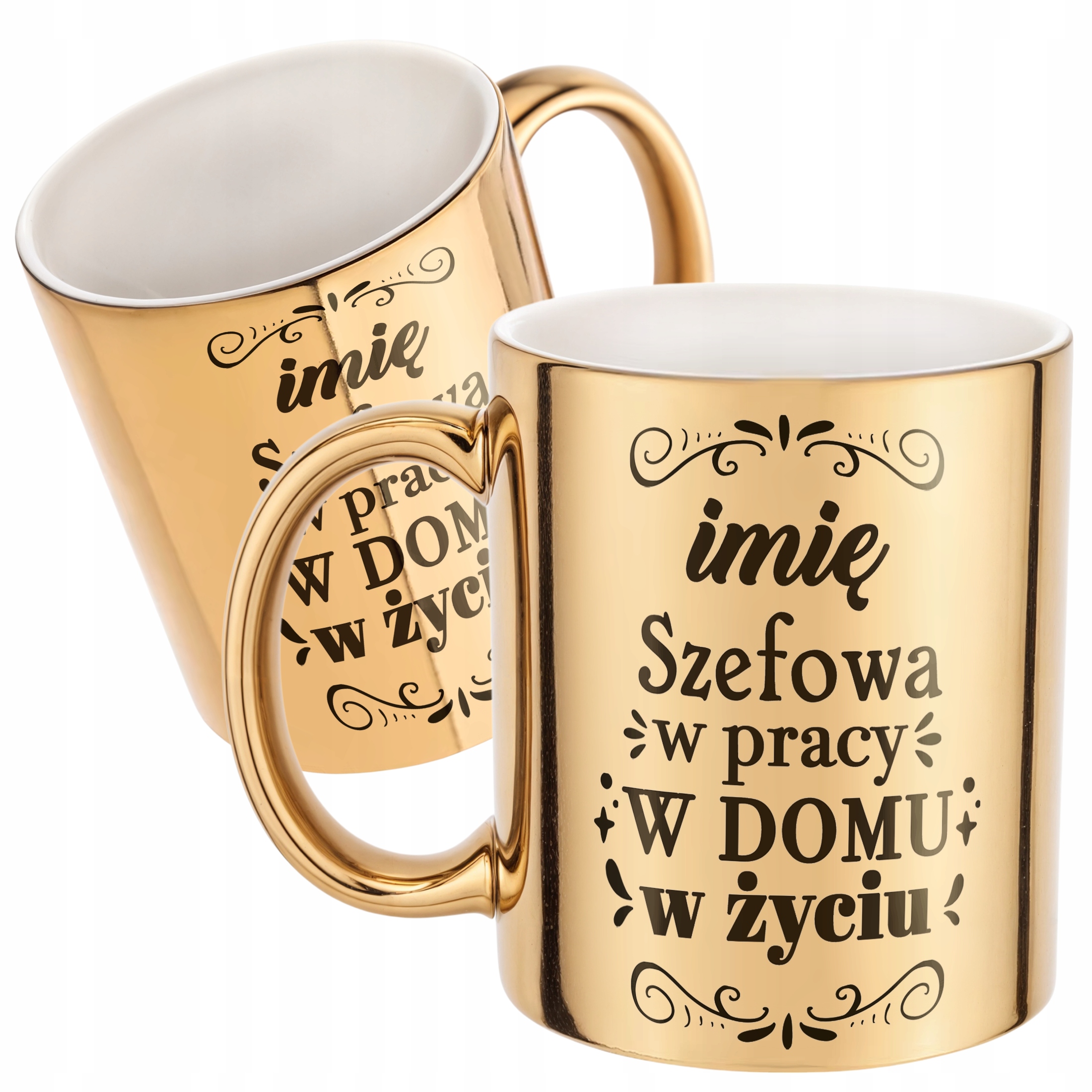 Złote Kubek prezent Personalizowany Dzień Kobiet Szefowa Prezent