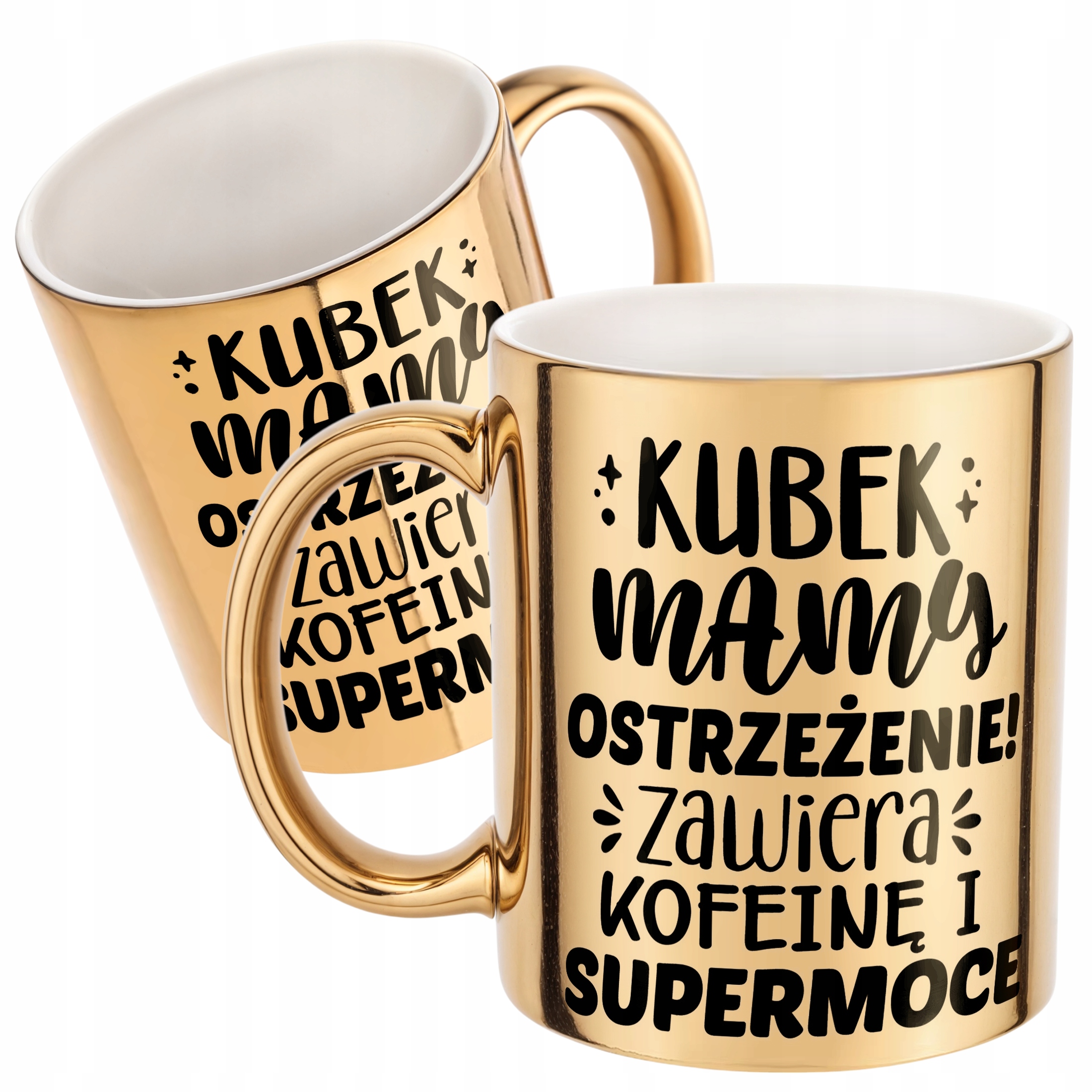 Złoty Kubek ceramiczny Dzień Matki Dla Mamy Kubek Mamy Ostrzeżenie
