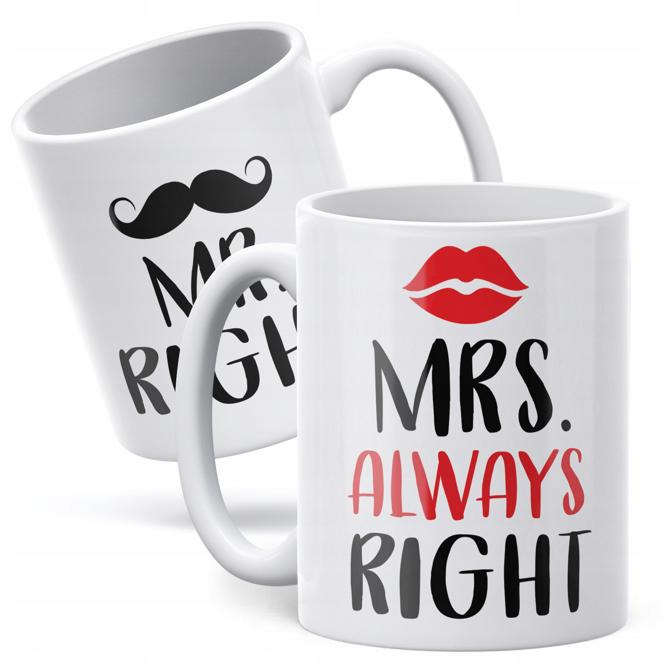 Zestaw kubków na Walentynki MR RIGHT & MRS ALWAYS RIGHT Dla Pary