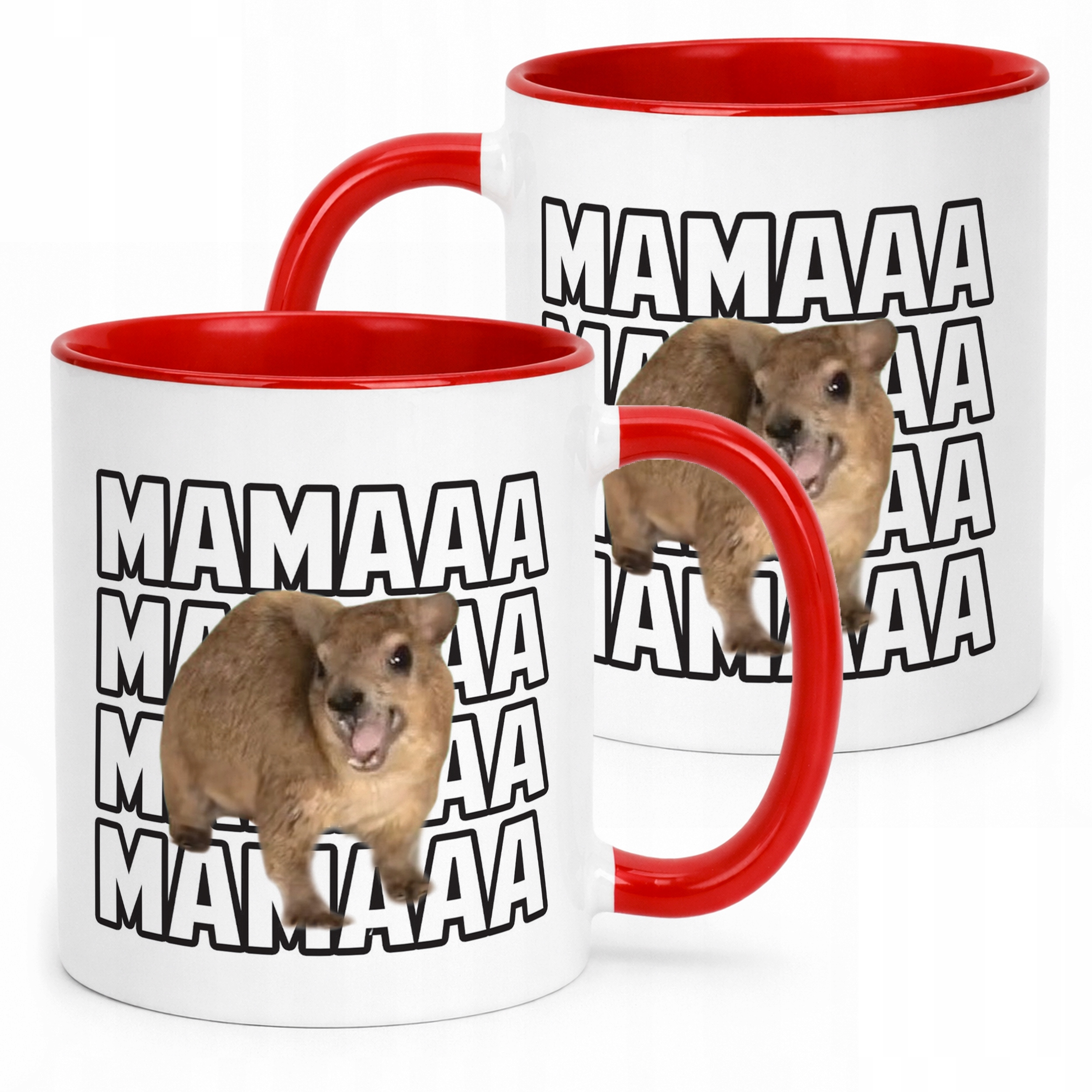 Kubek Czerwony MAMA MAMA MAMAA Tiktok Viral Zwierzę Memy