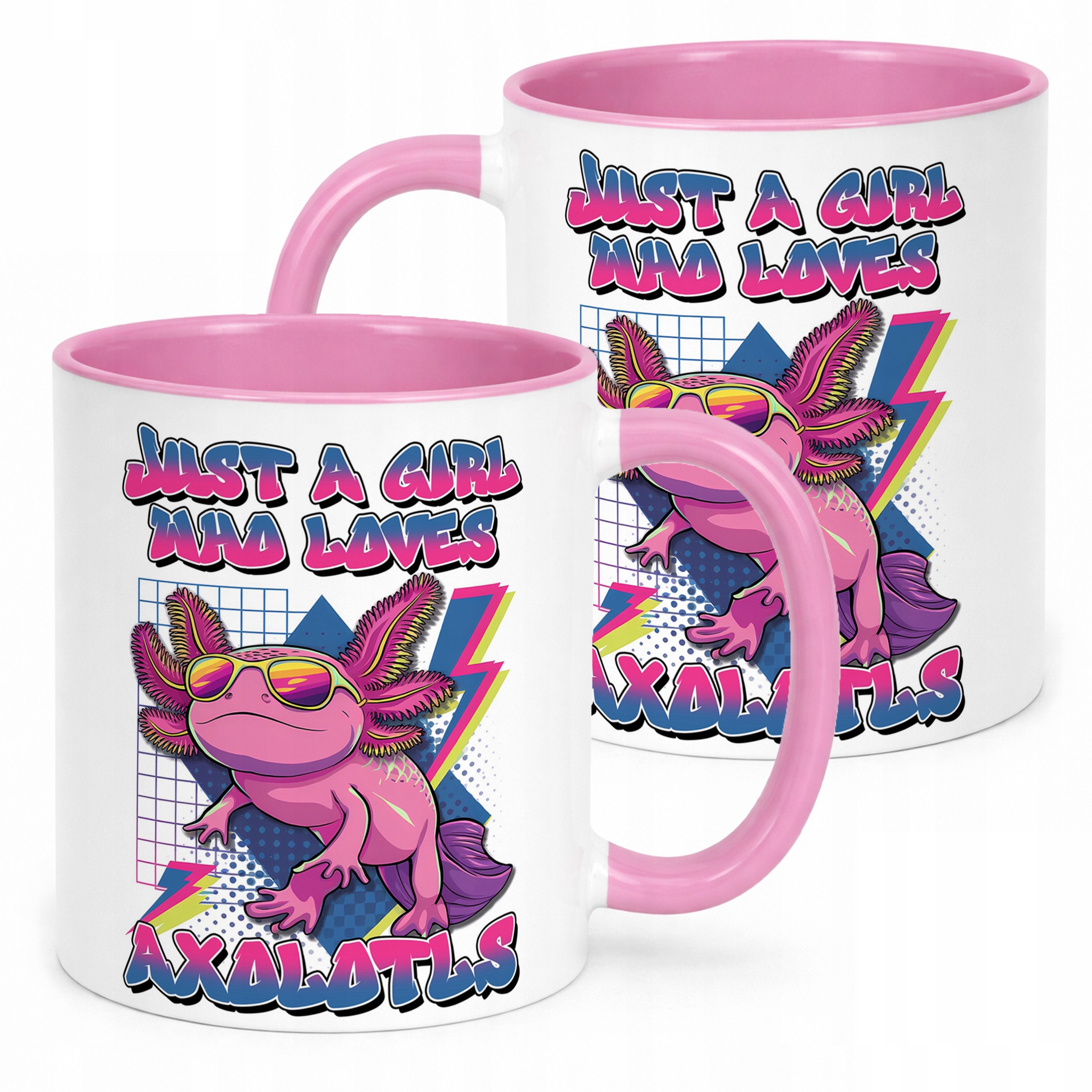 Prezent na urodziny różowy kubek Aksolotl Axolotl Różowy Zwierzak Trend OK