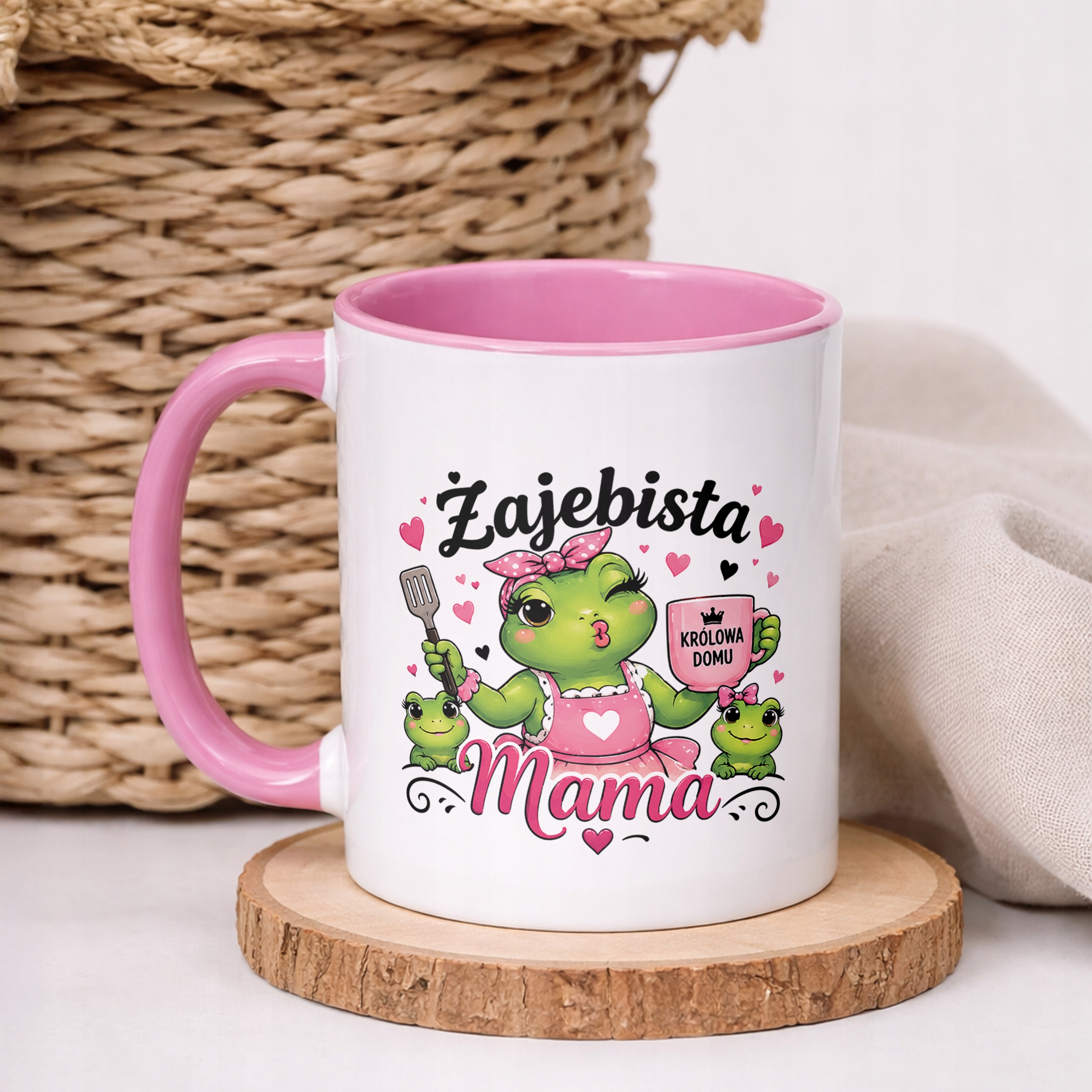 Kubek dla mamy różowy prezent na Dzień Matki idealny upominek dla mamy