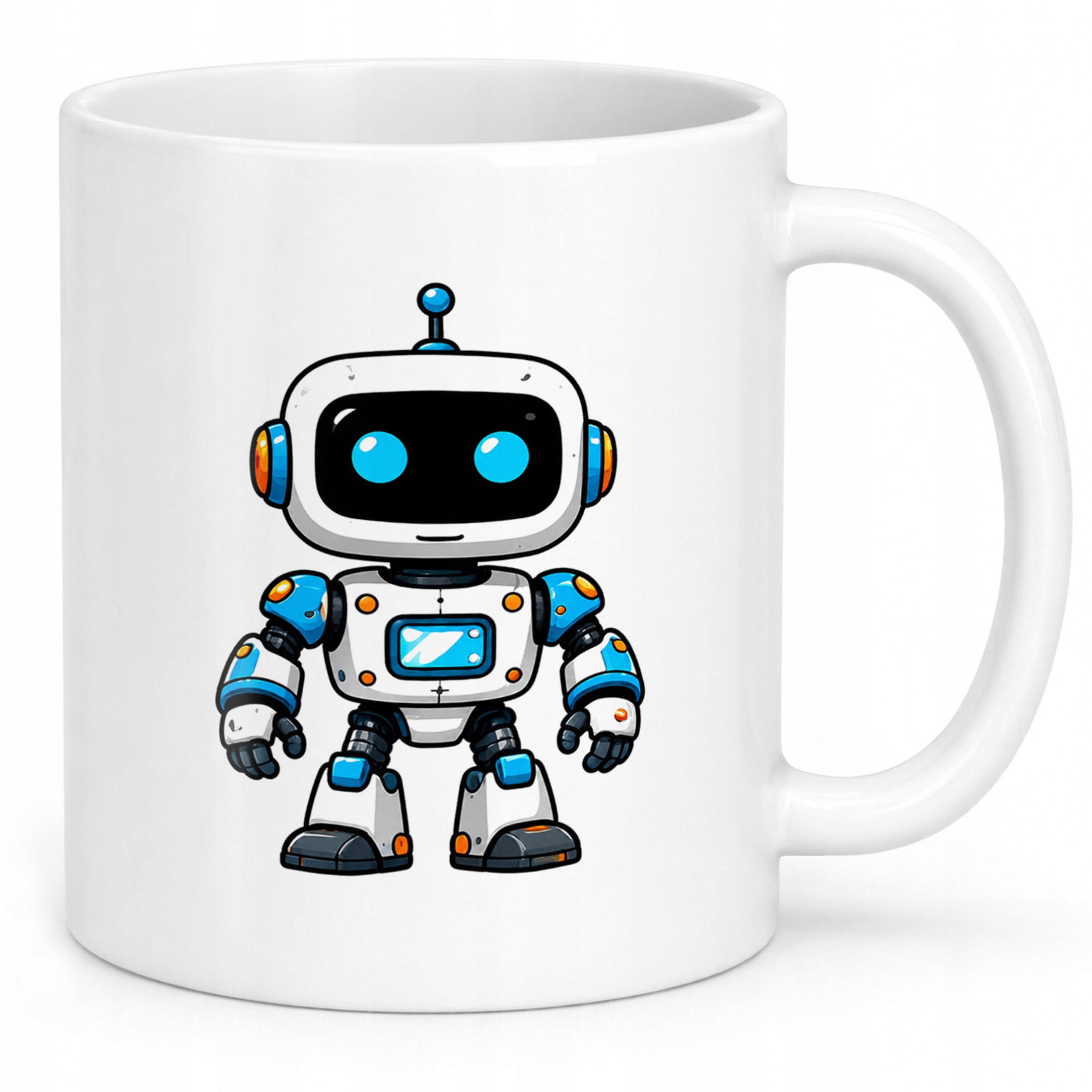 Zestaw Kubek Biały Poduszka Z Nadrukiem Robot Prezent