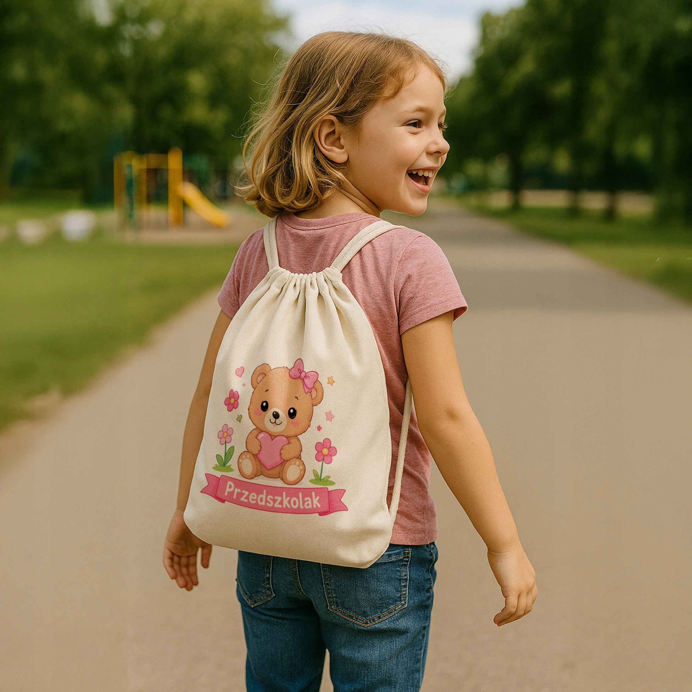Zestaw Plecak Worek Kubek Emaliowany Z Nadrukiem Przedszkolak Szkoła