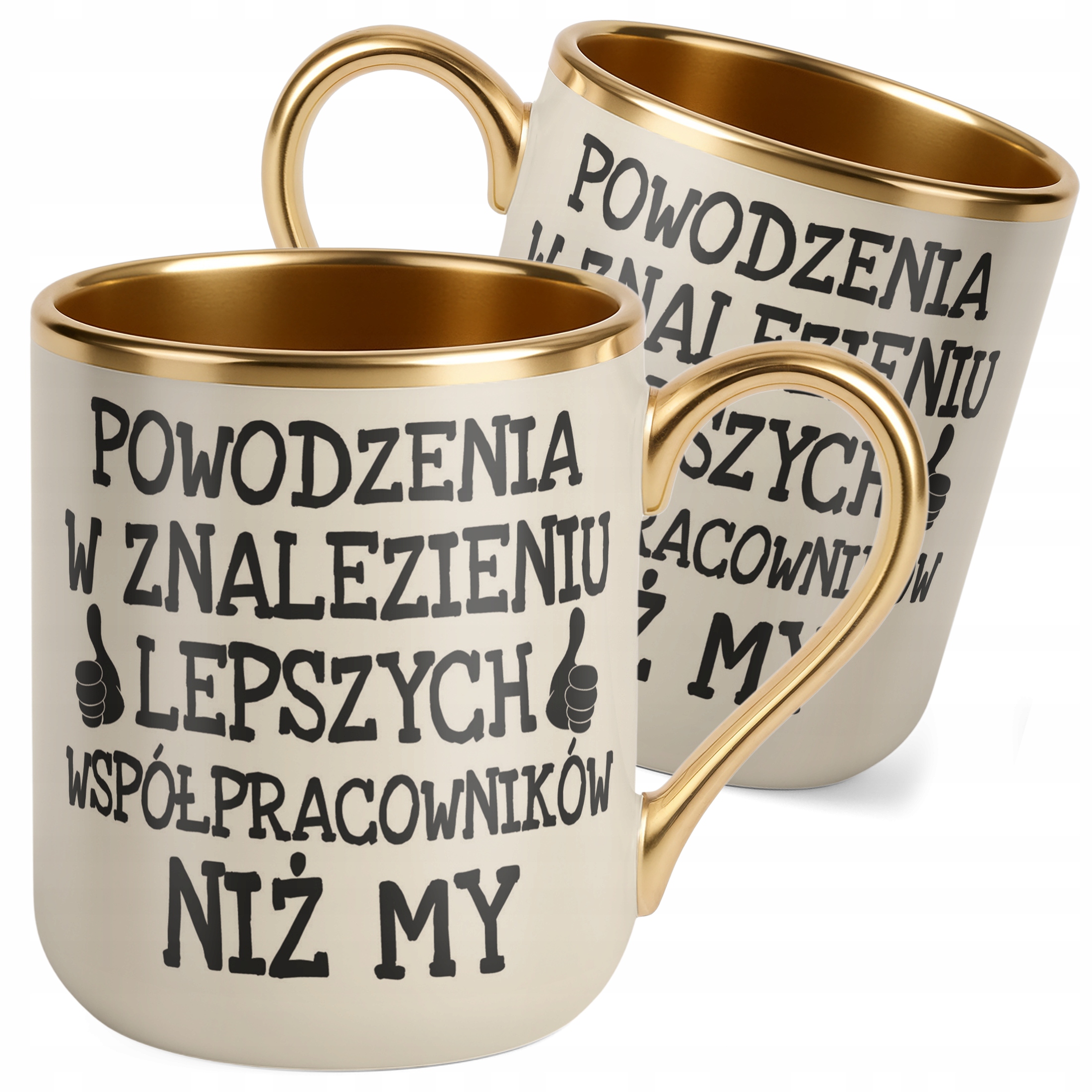 Kubek Premium Złoty Ecru Odejście Pożegnanie Z Pracy Dla Współpracownika