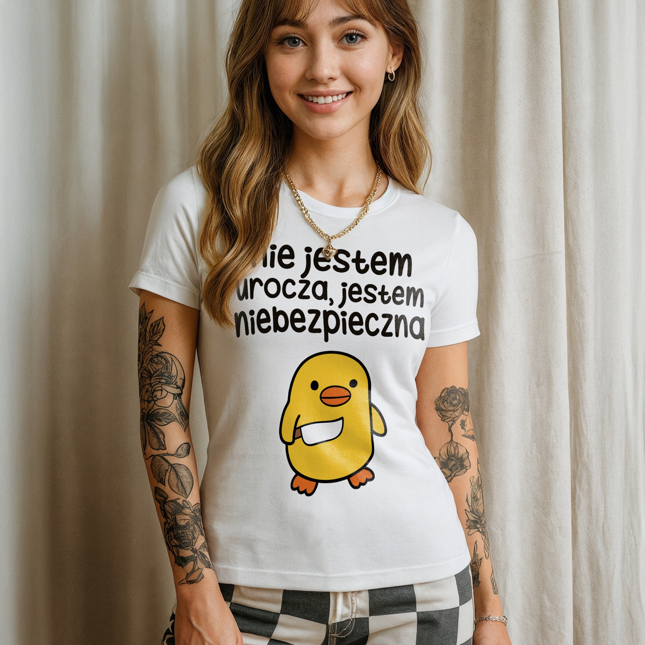 Koszulka biała damska Nie Jestem Urocza Zabawny Prezent