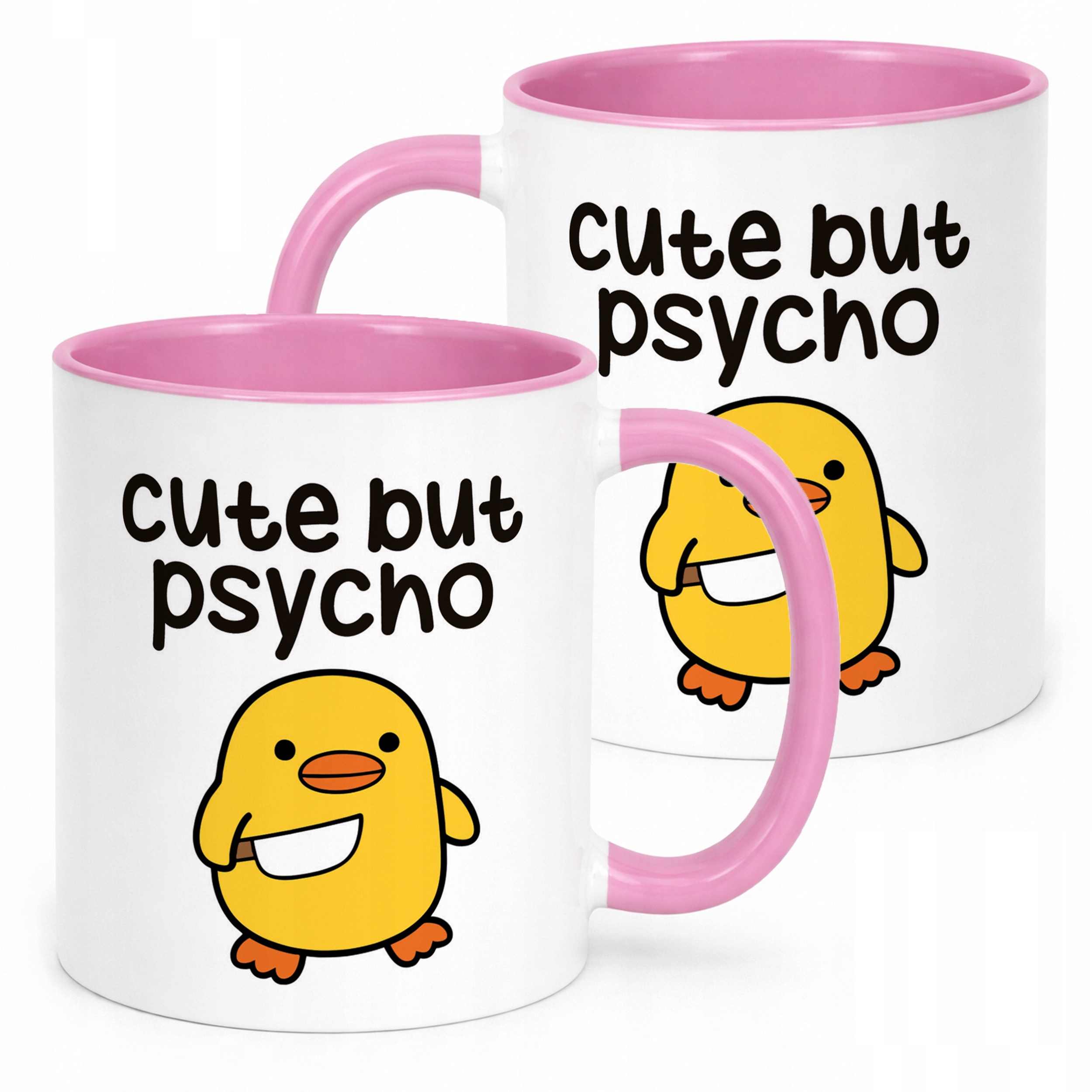 Kubek Różowy Cute But Psycho Śmieszny Zabawny Prezent