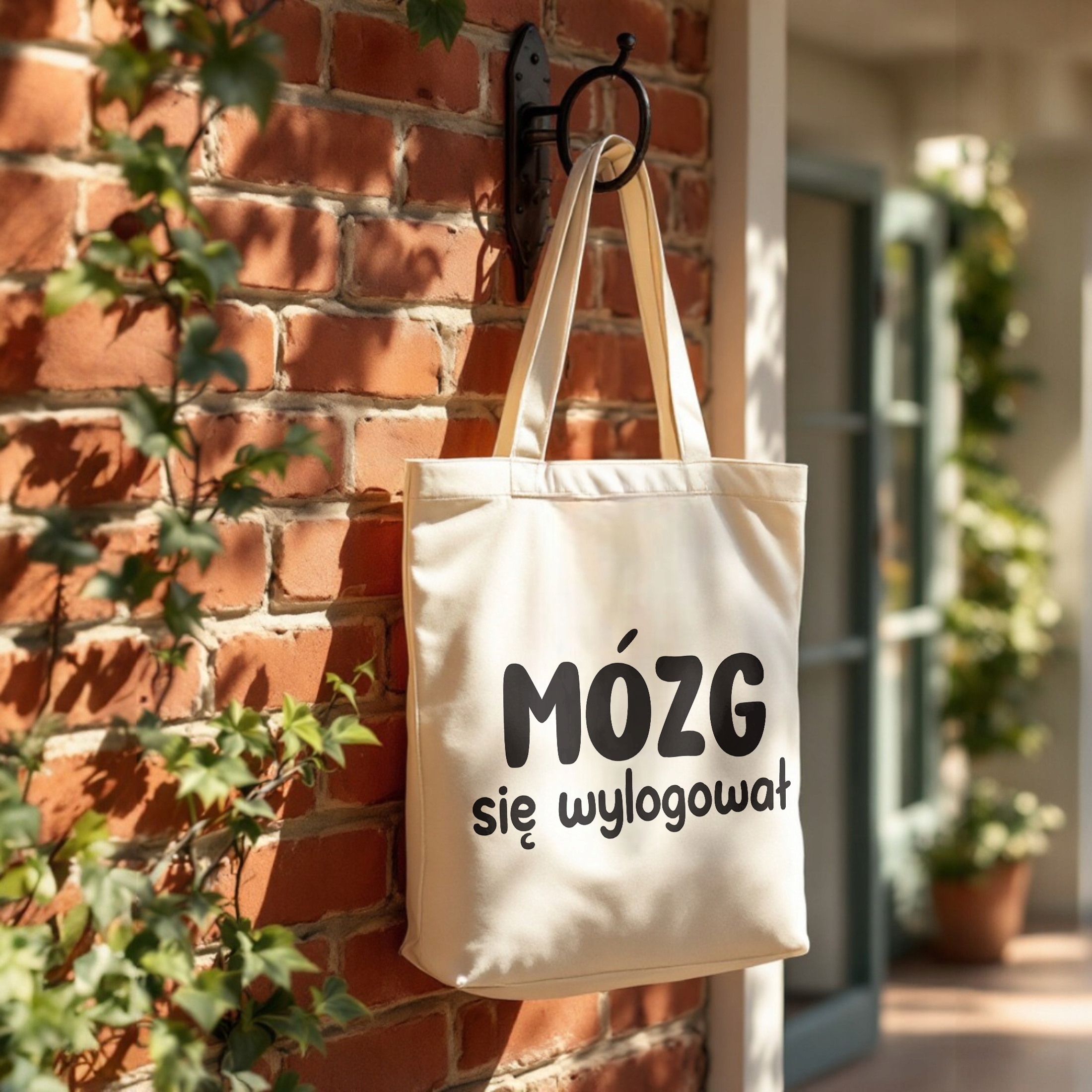 Torba bawełniana premium Mózg Się Wylogował Zabawny Prezent