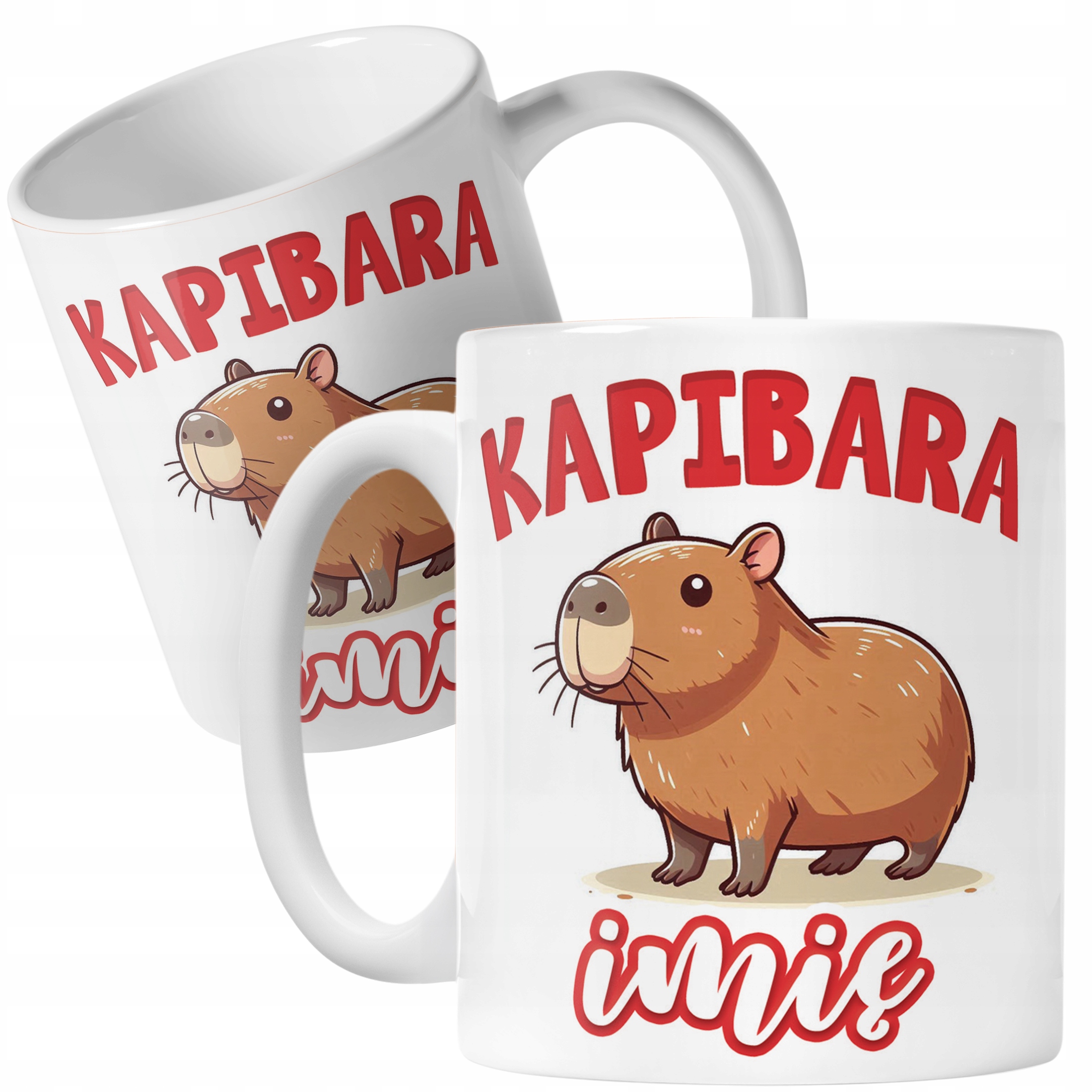 Kubek ceramiczny personalizowany Kapibara Capybara Zwierzak Dla Dzieci