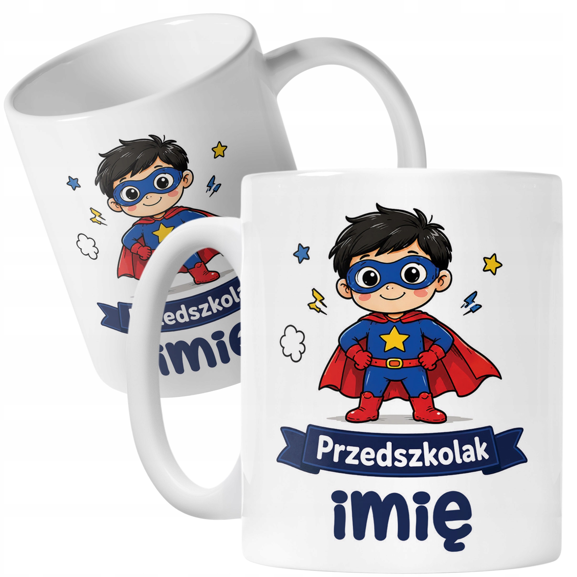 Biały Kubek z nadrukiem personalizowany Przedszkolak Szkoła Dla Dzieci