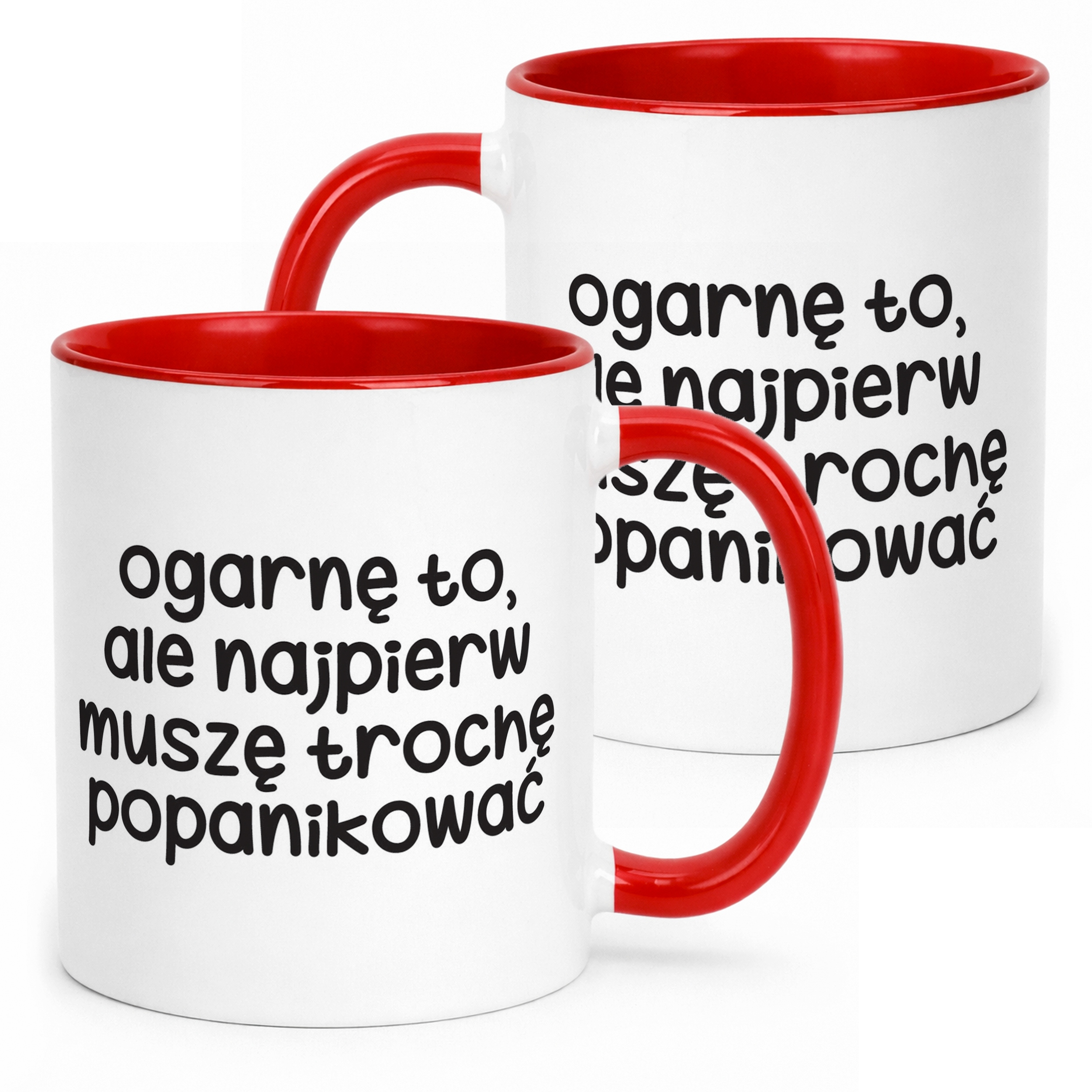 Kubek Czerwony Ogarnę To Ale Najpierw Śmieszny Zabawny Prezent
