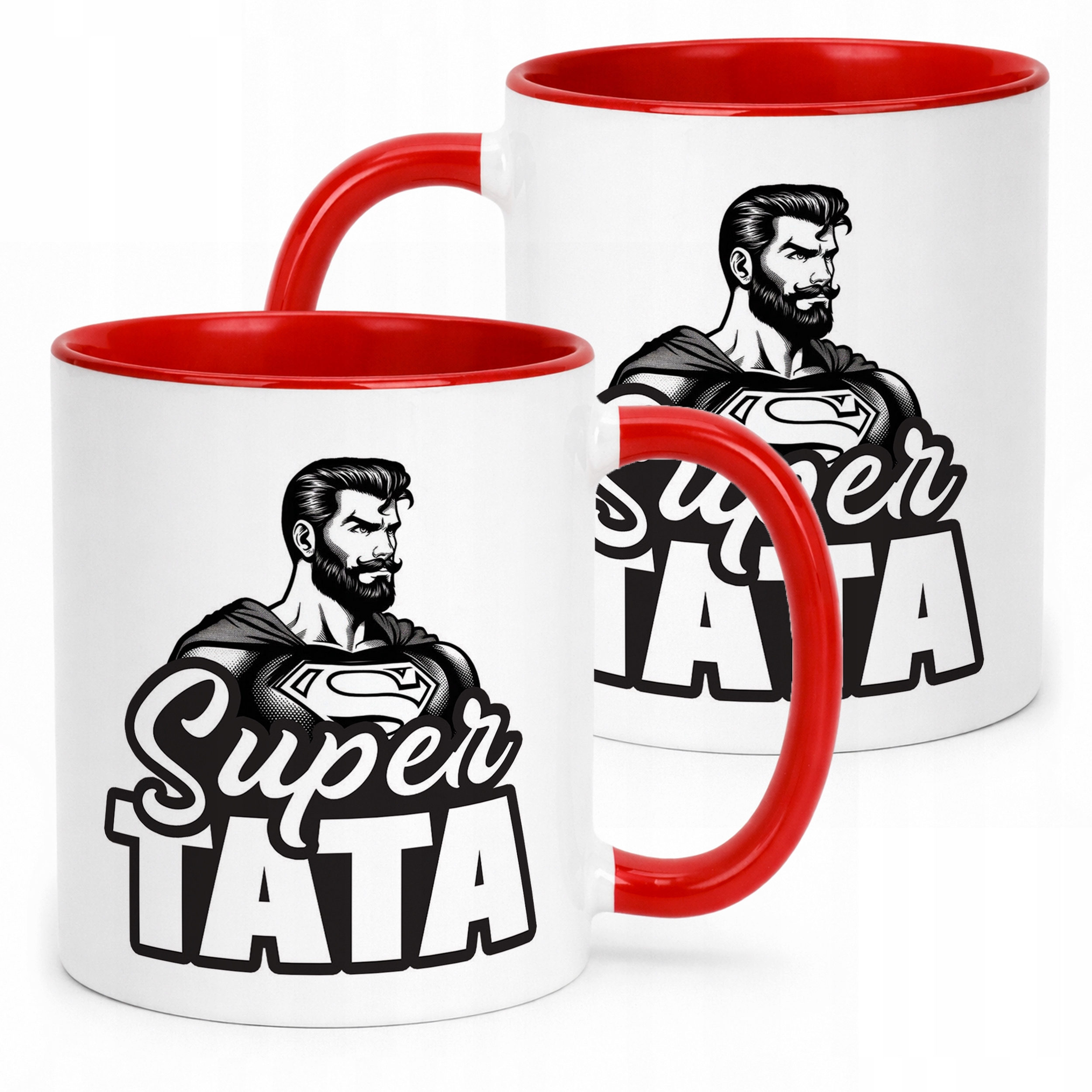 Kubek Czerwony Dzień Ojca Dla Taty Super Tata Prezent