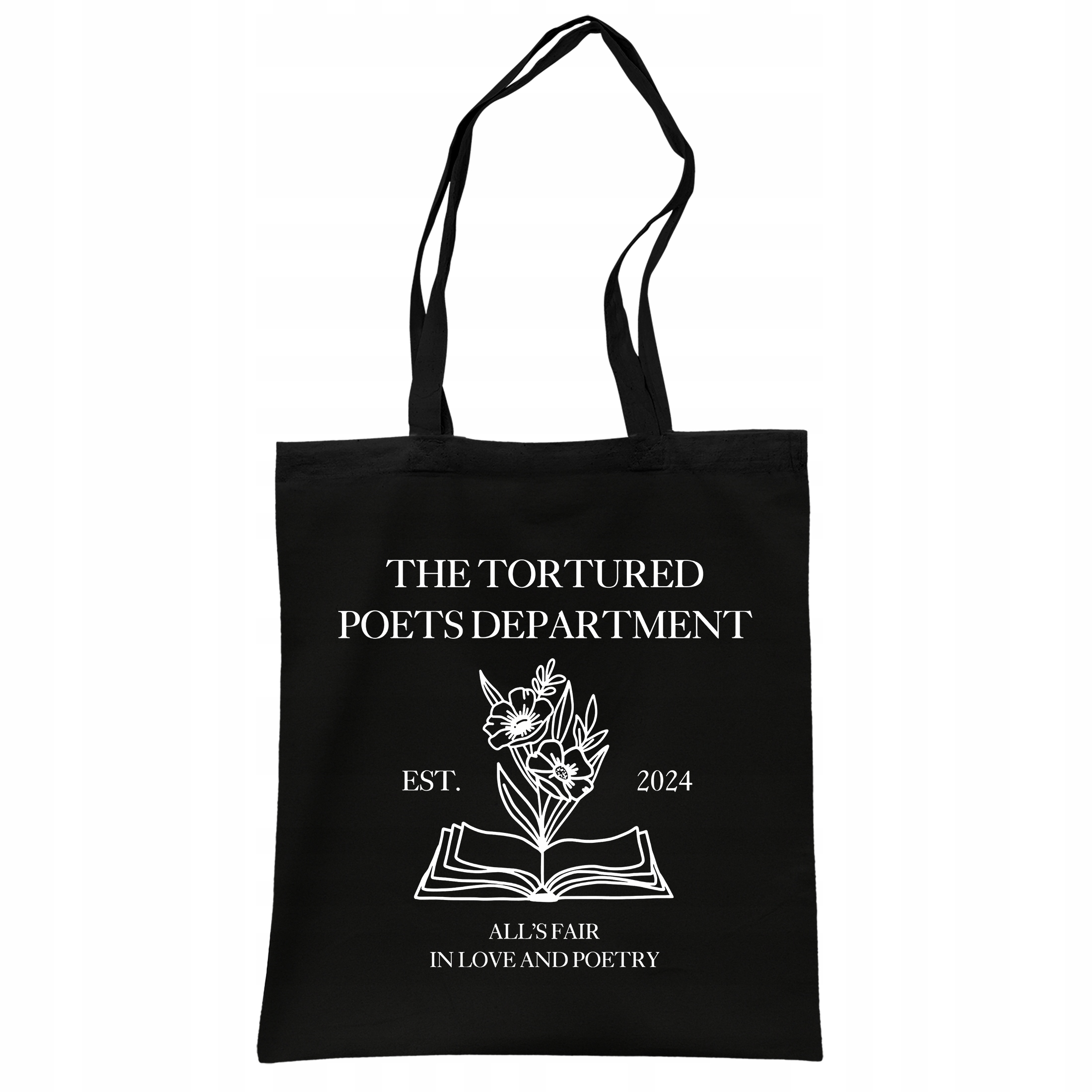 Torba bawełniana czarna na zakupy Taylor Swift The Tortured Poets