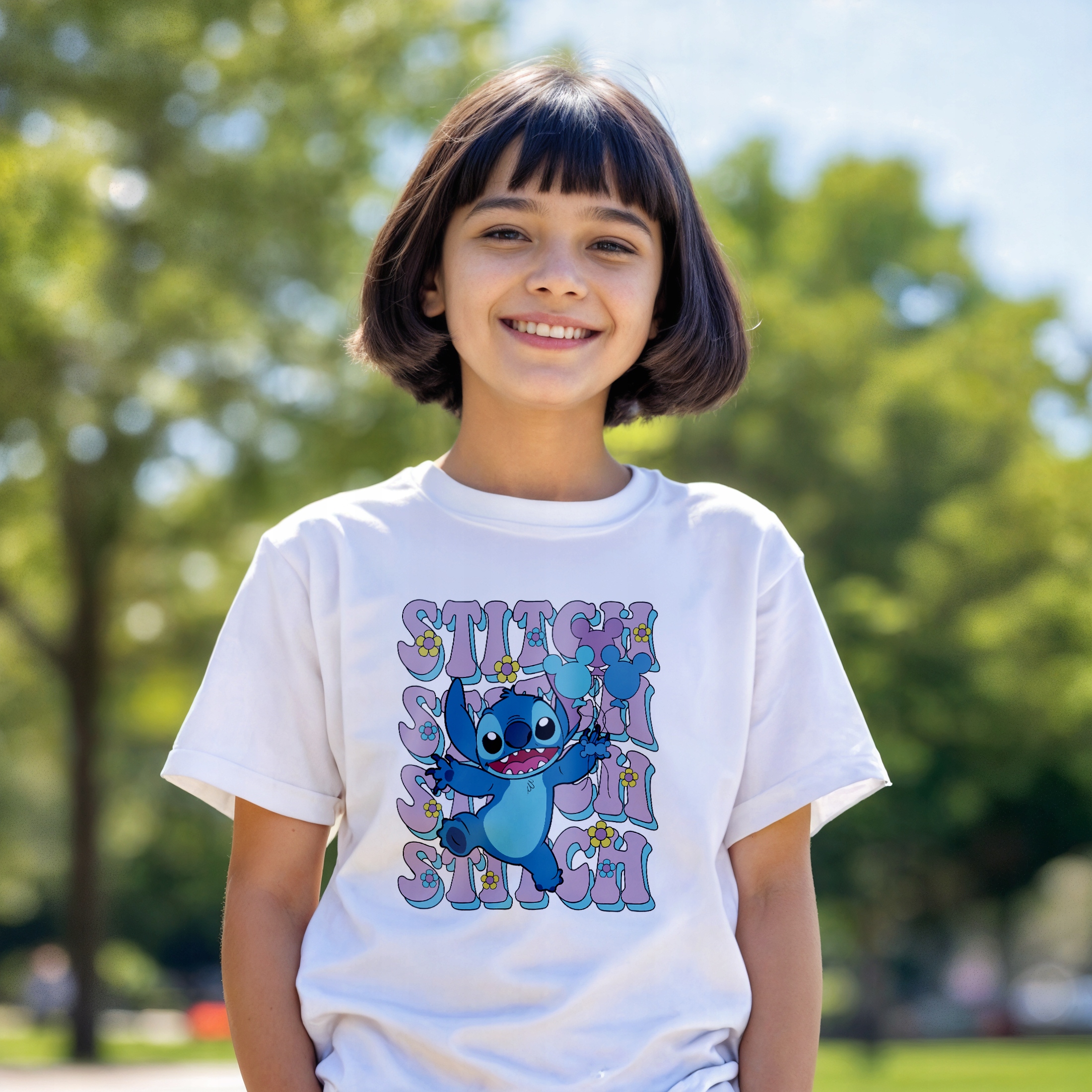 Koszulka biała dziecięca Stitch Lilo i Stich Dla Fanów