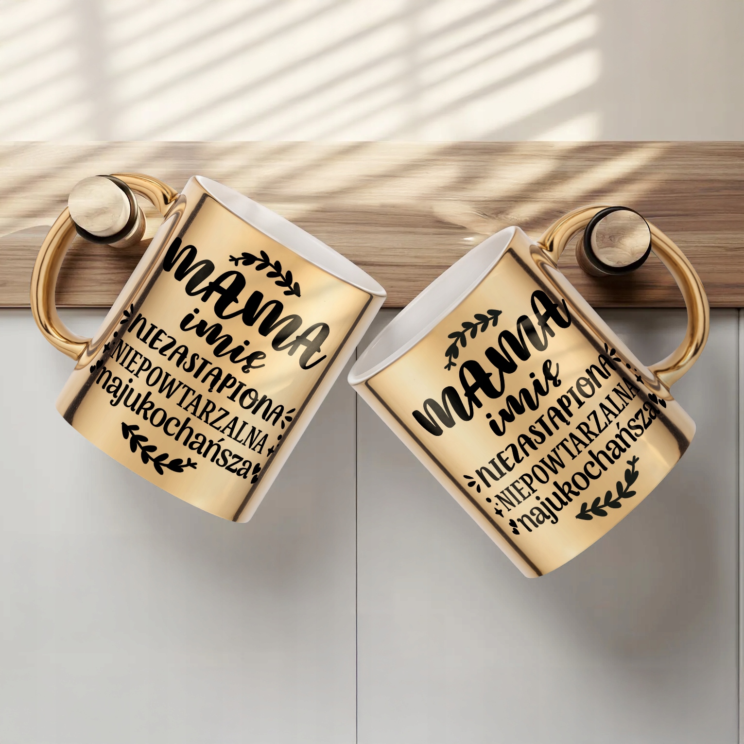 Złoty Kubek ceramiczny Personalizowany Dzień Matki Dla Mamy Prezent