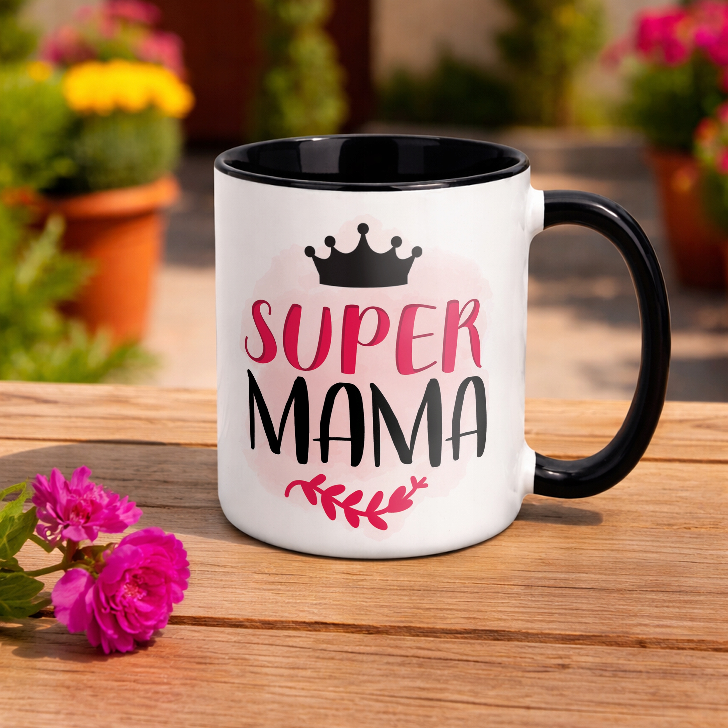 Kubek Czarny Dzień Matki Dla Mamy Prezent Upominek Super Mama