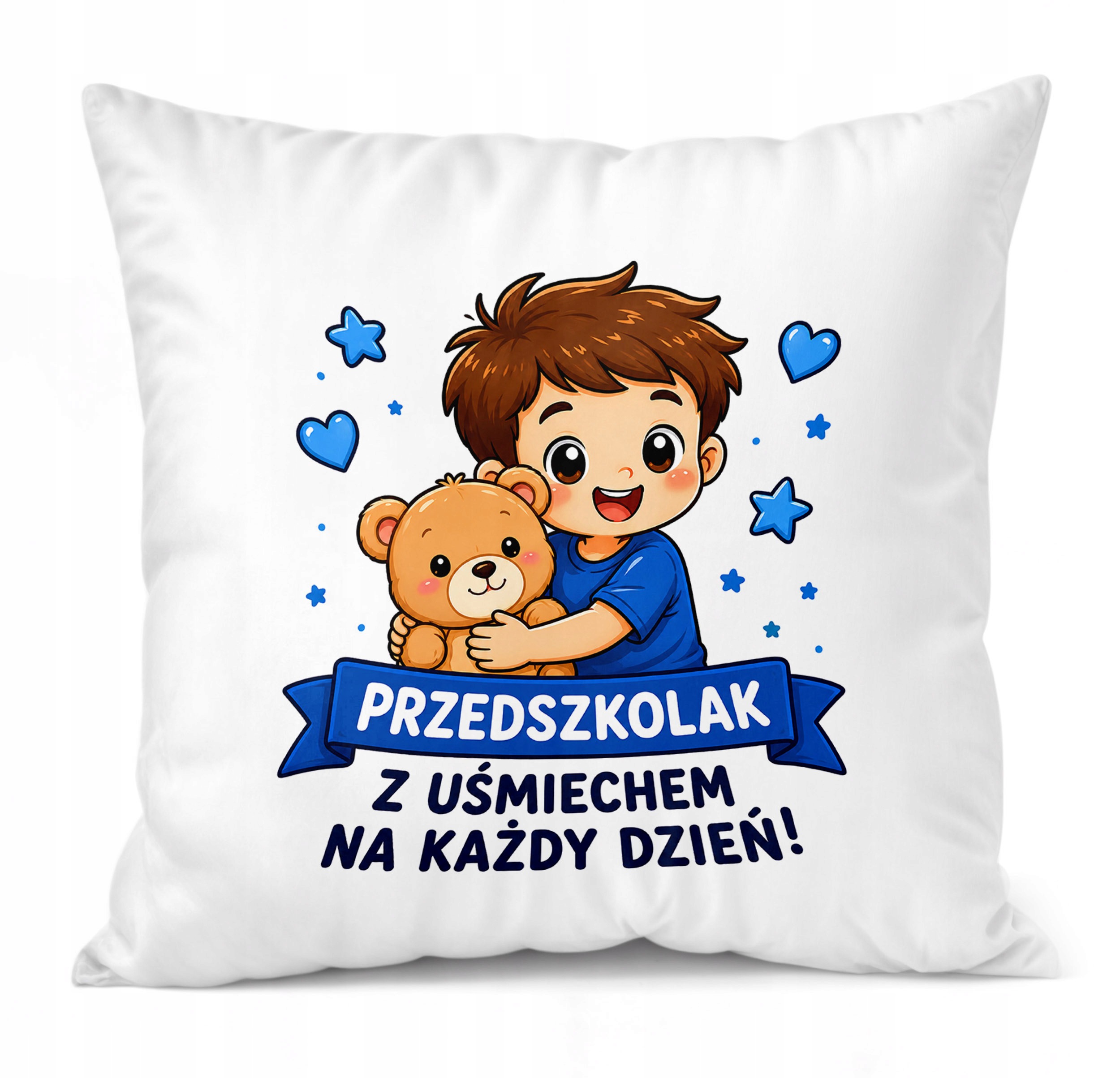 Zestaw Kubek Czerwony Poduszka Z Nadrukiem Przedszkolak Szkoła Prezent
