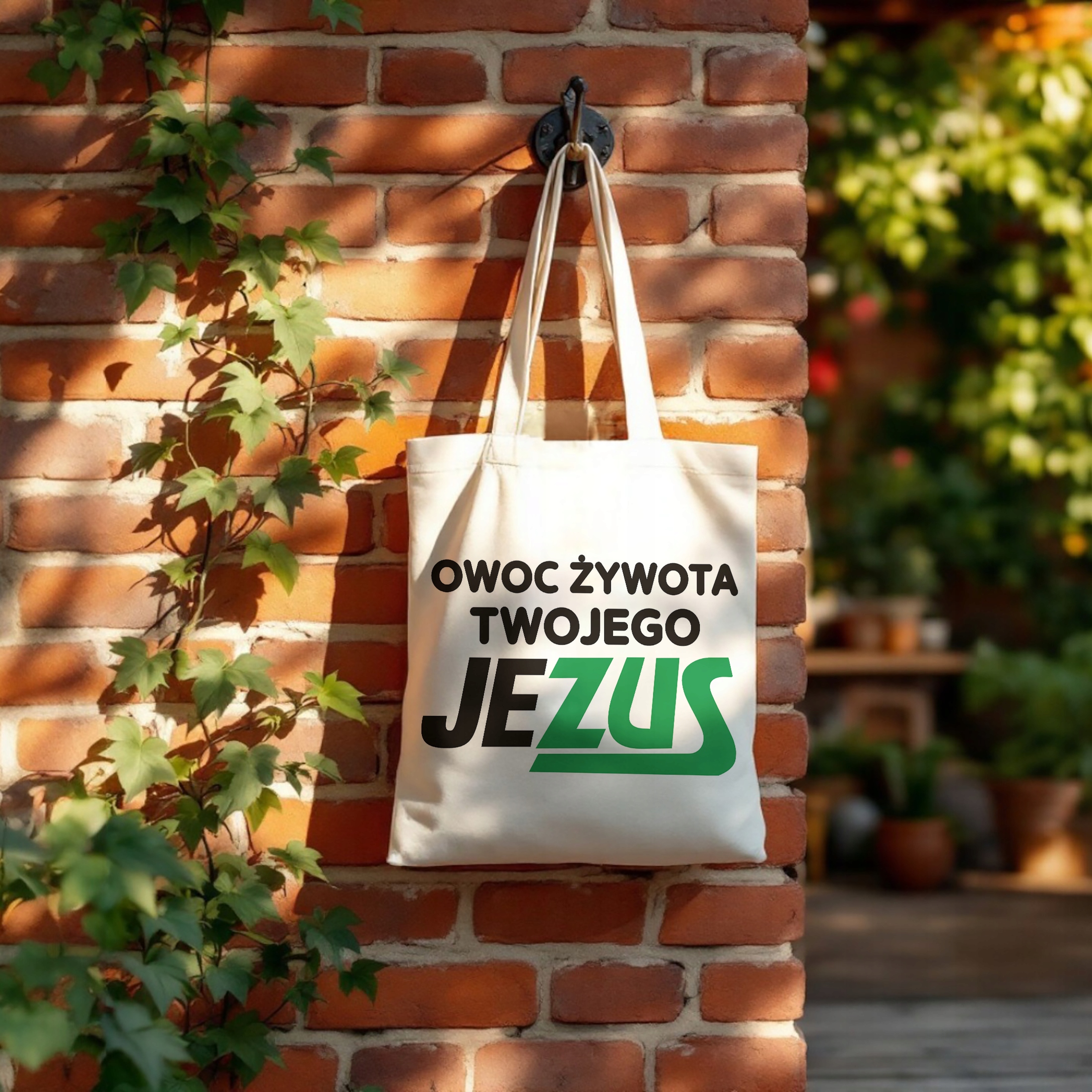 Torba bawełniana na zakupy Owoc Żywota Twojego Jezus Zabawny Prezent